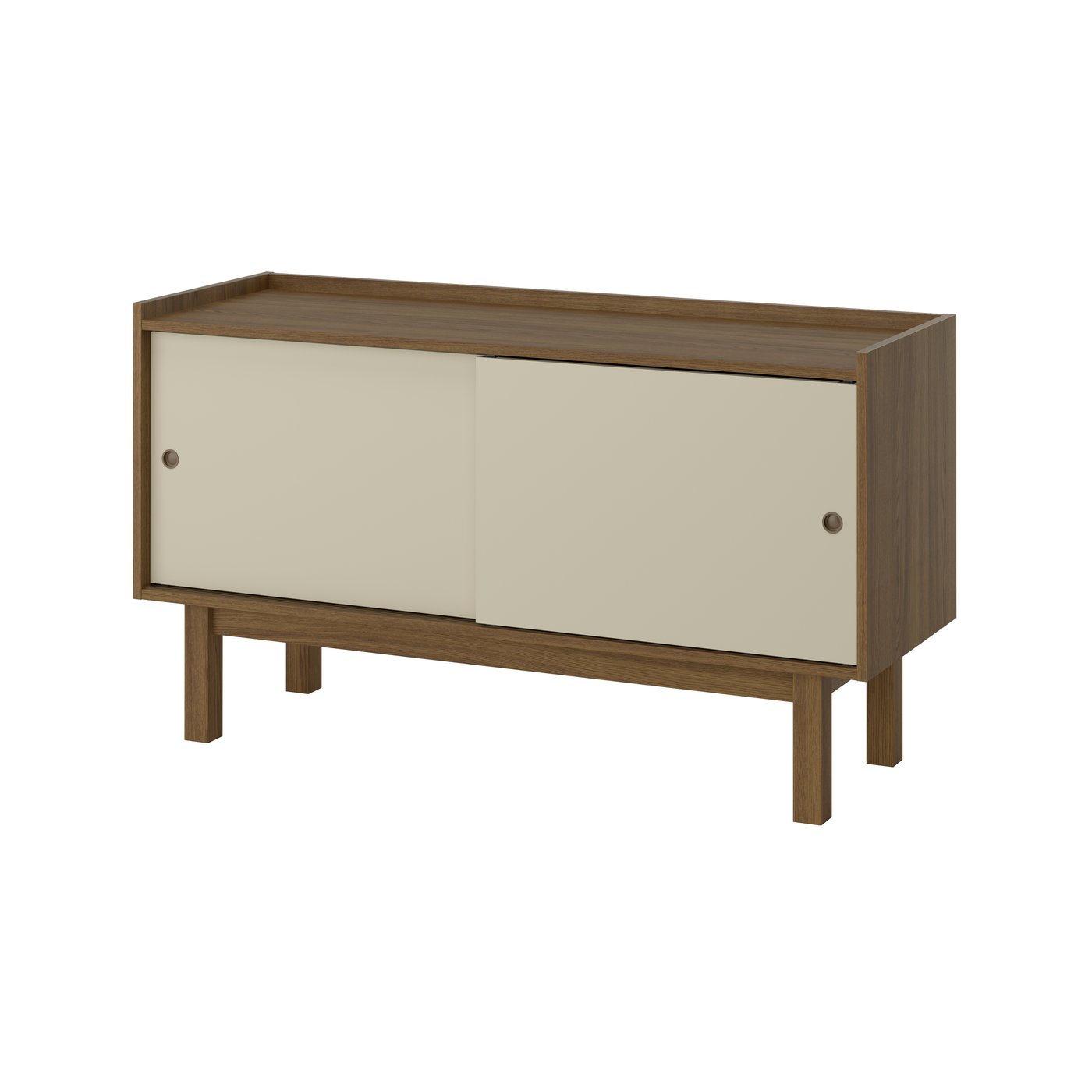 IKEA FÖRSÄLJARE sideboard, mörkbeige trä/ljusbeige, 140x46x78 cm