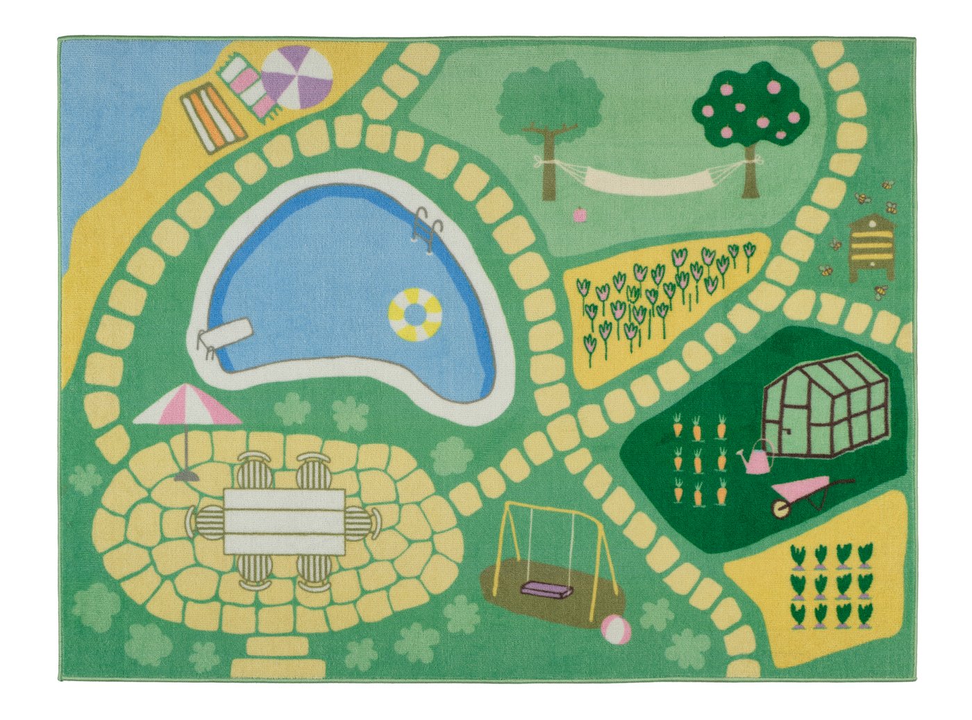 IKEA HUSSPARV matta, grön, 100x133 cm