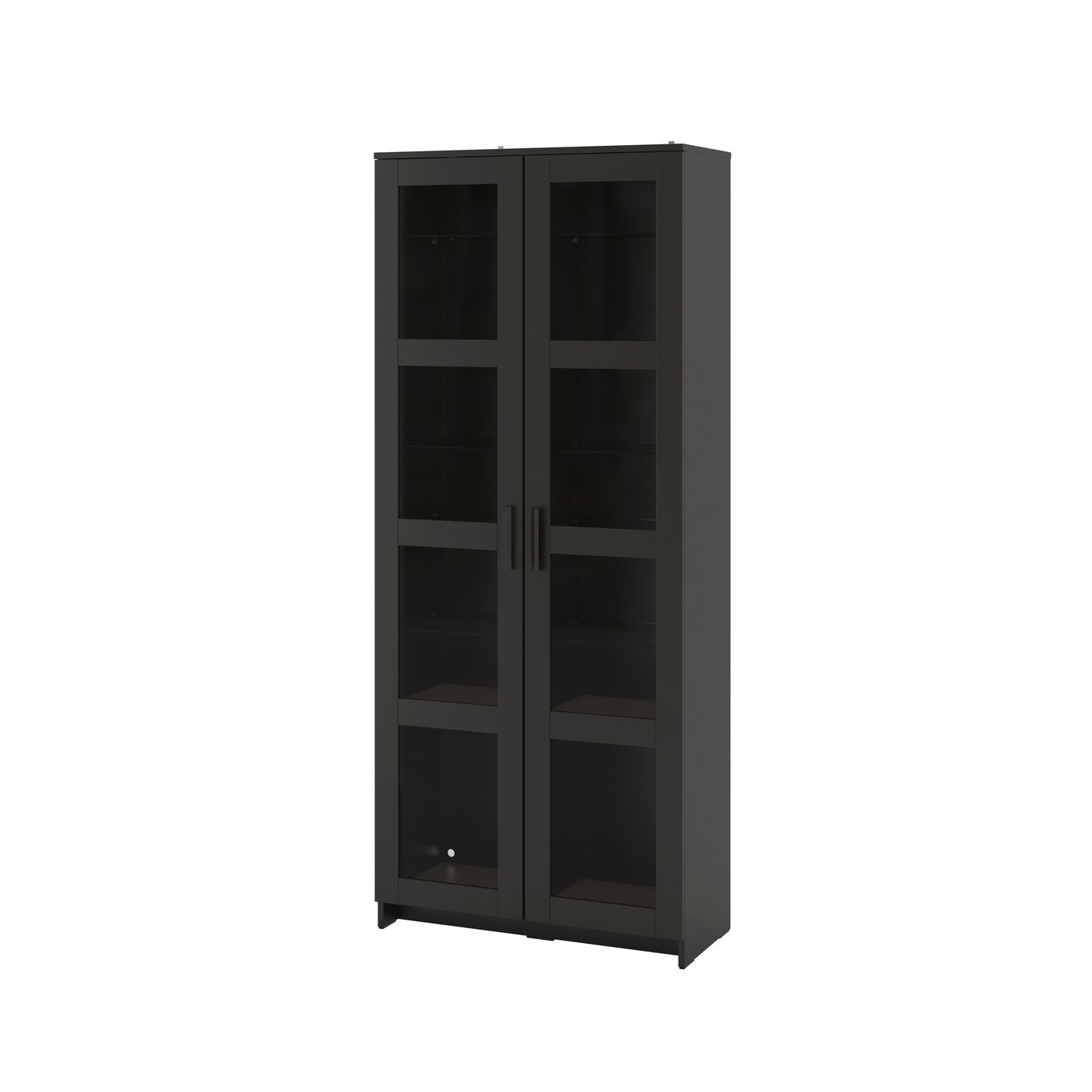 IKEA BRIMNES vitrinskåp, svart, 80x190 cm