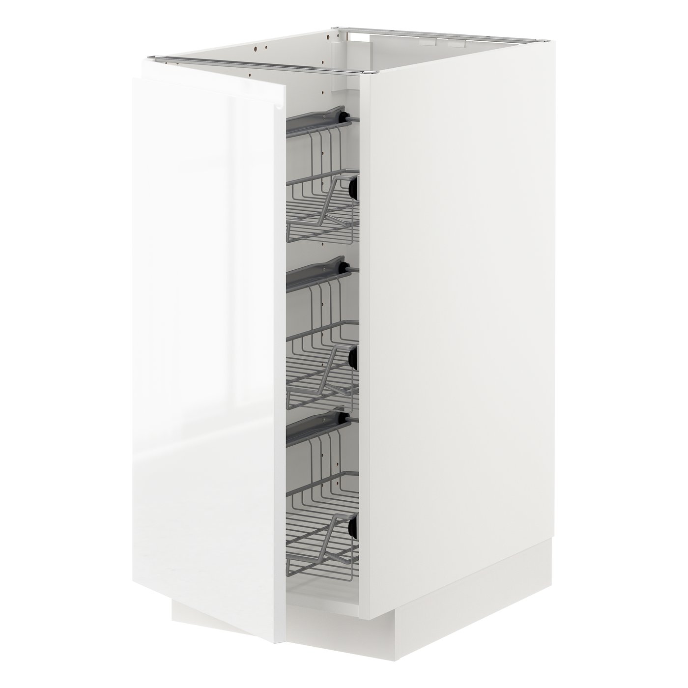 IKEA METOD bänkskåp med trådbackar, vit/voxtorp högglans/vit, 40x60 cm