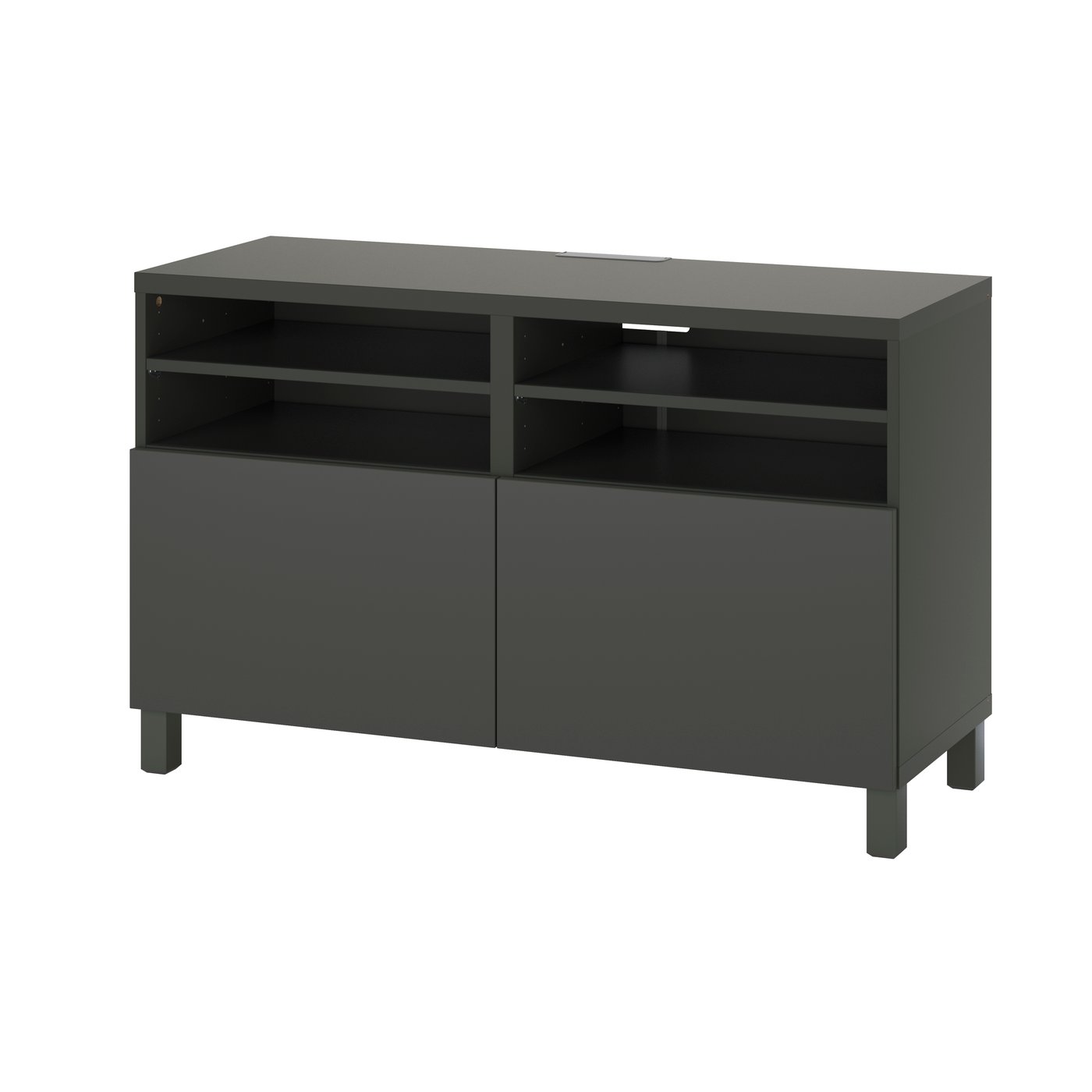 IKEA BESTÅ tv-bänk med dörrar, mörkgrå/lappviken/stubbarp mörkgrå, 120x42x74 cm