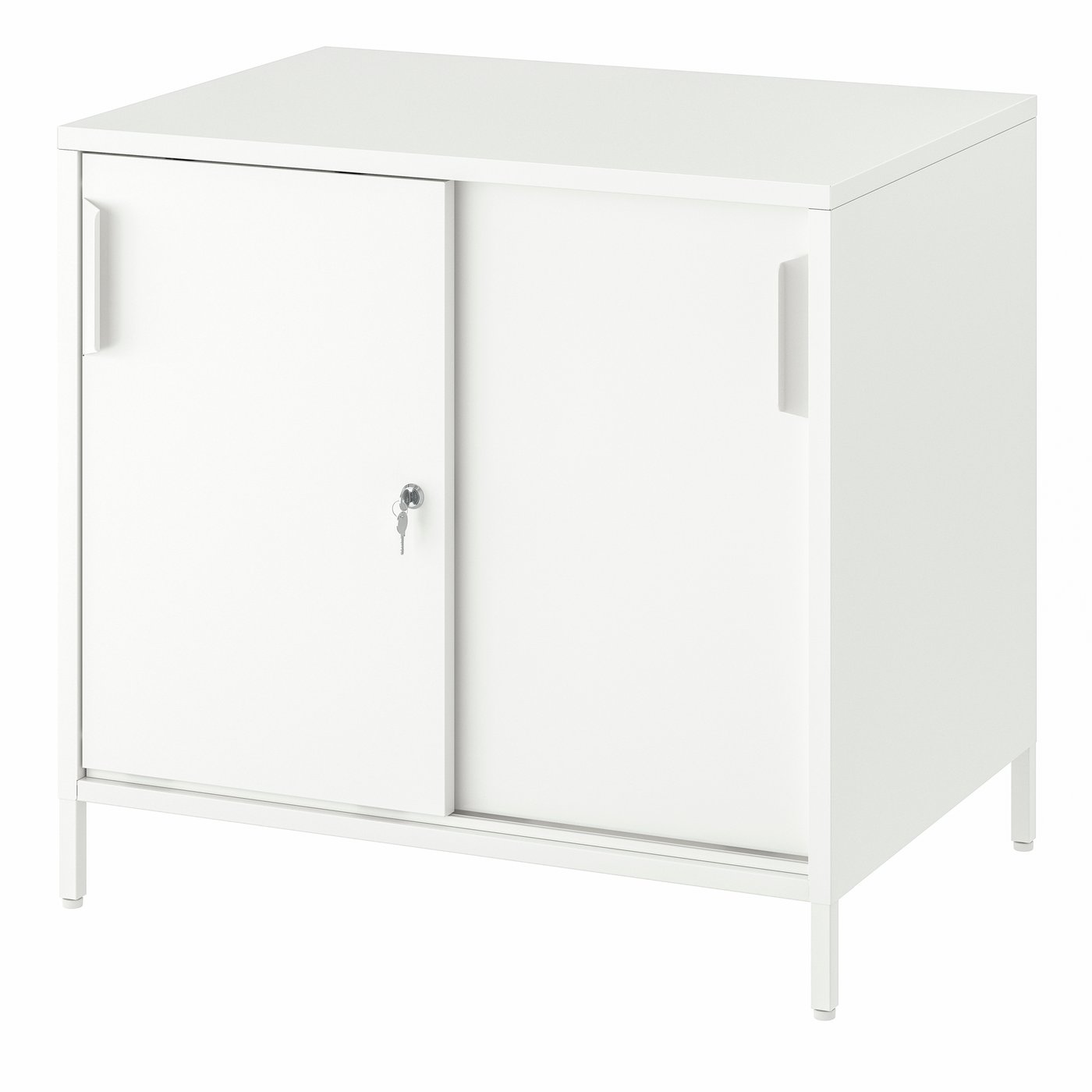 IKEA TROTTEN skåp med skjutdörrar, vit, 80x55x75 cm