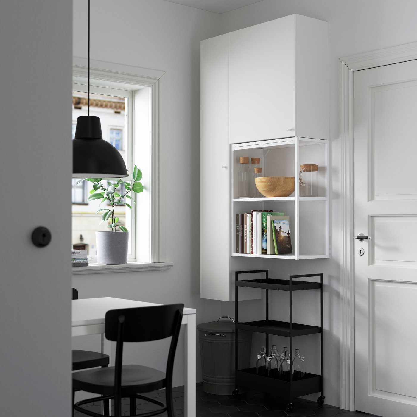 IKEA ENHET förvaringskombination, vit, 90x32x180 cm