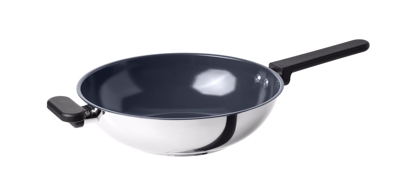 IKEA MIDDAGSMAT wok, non-stick beläggning/rostfritt stål, 28 cm