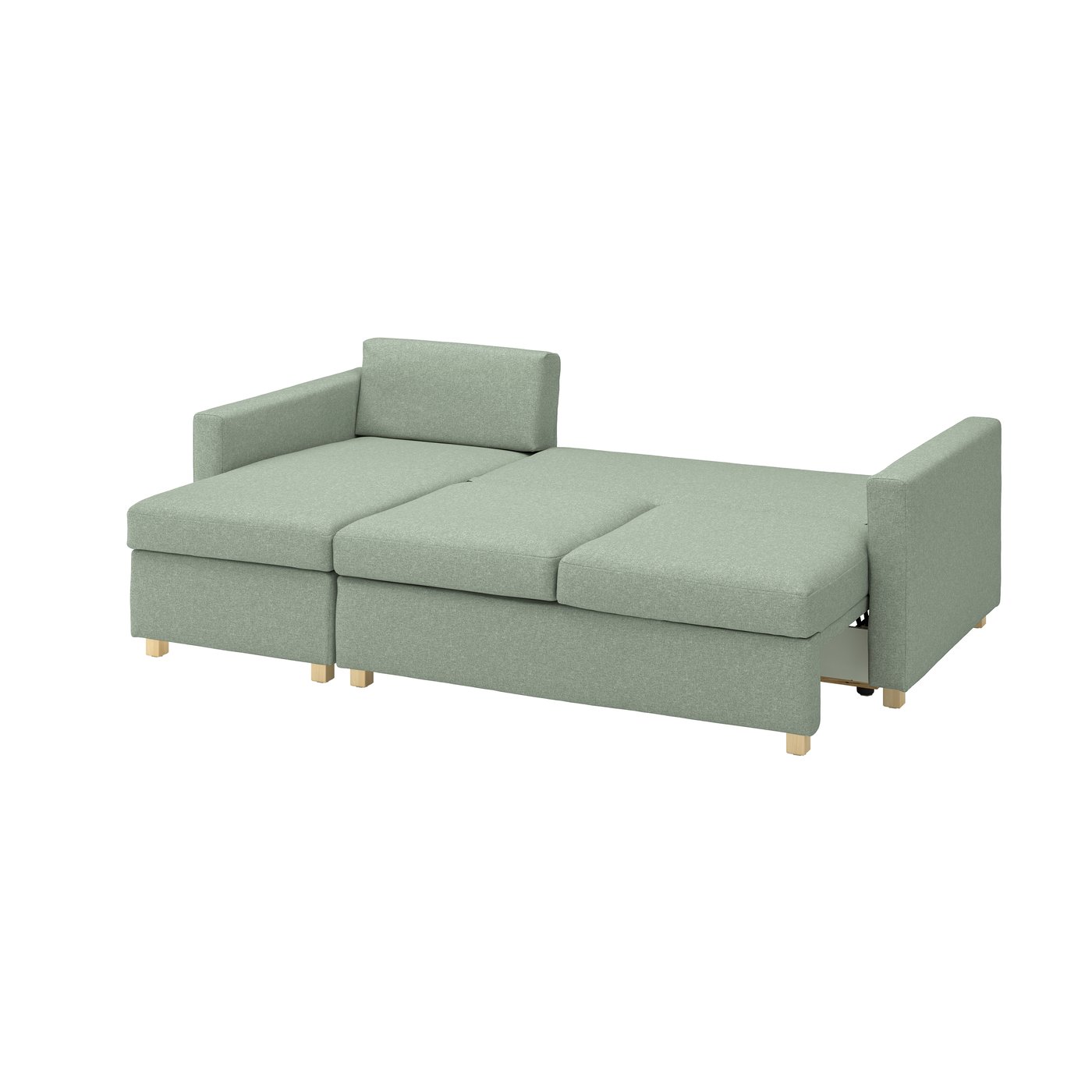IKEA SALTSJÖBADEN klädsel t 3-sits bäddsoffa m schsl, gunnared ljusgrön