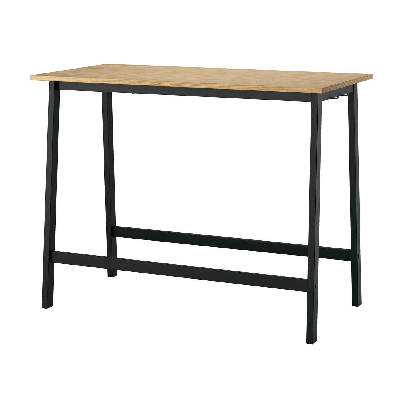 IKEA MITTZON konferensbord, ekfaner/svart, 140x68x105 cm