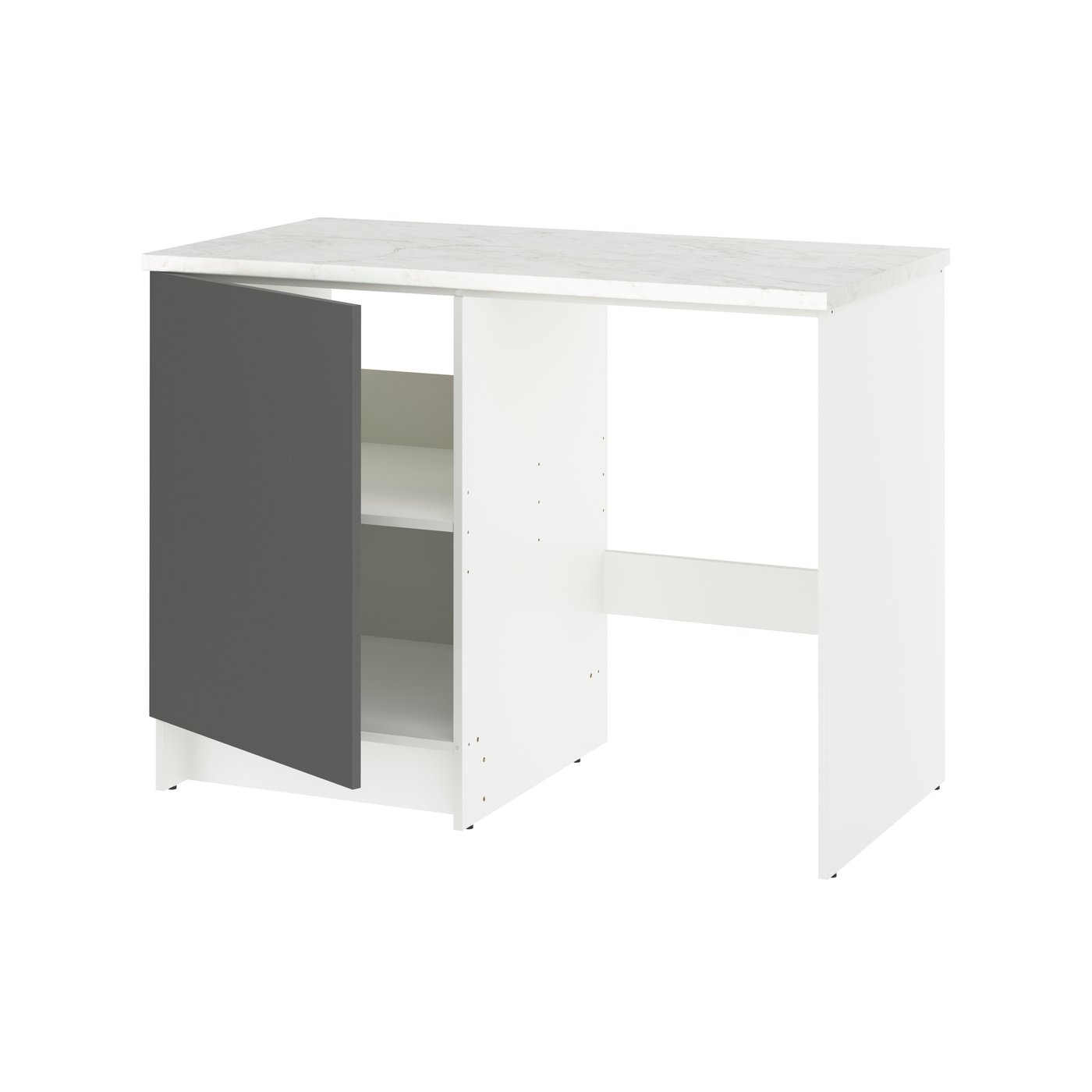 IKEA KNOXHULT bänkskåp med dörr och öppet utrymme, mörkgrå, 120x61x91 cm