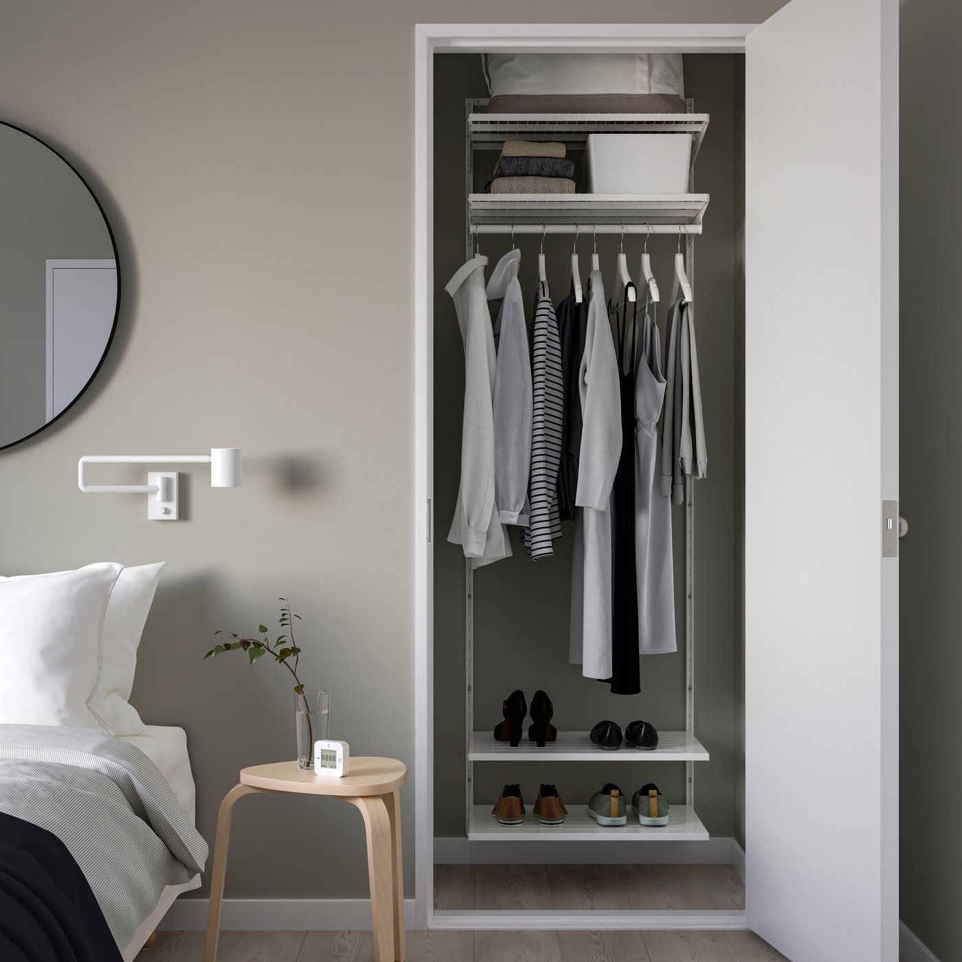 IKEA BOAXEL garderobskombination, vit, 62x40x201 cm