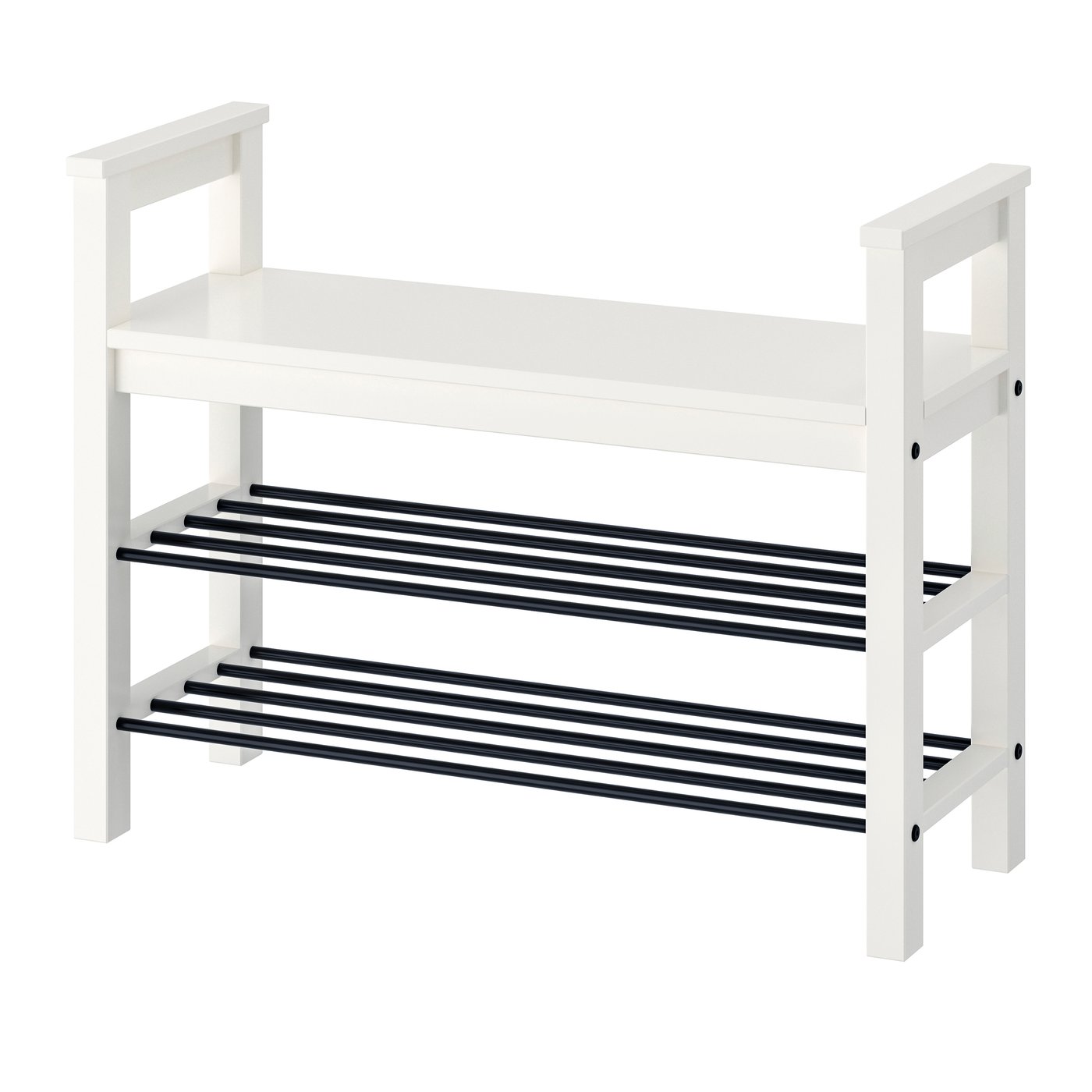 IKEA HEMNES bänk med skoförvaring, vit, 85x32x65 cm