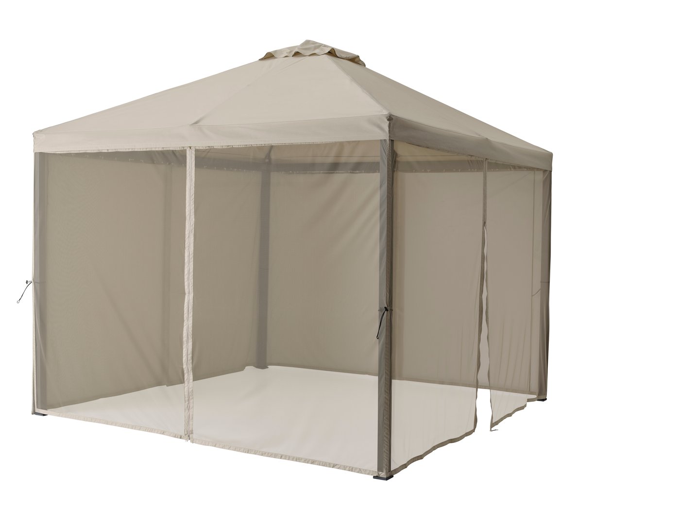 IKEA HIMMELSÖ paviljong med nät, mörkgrå/gråbeige