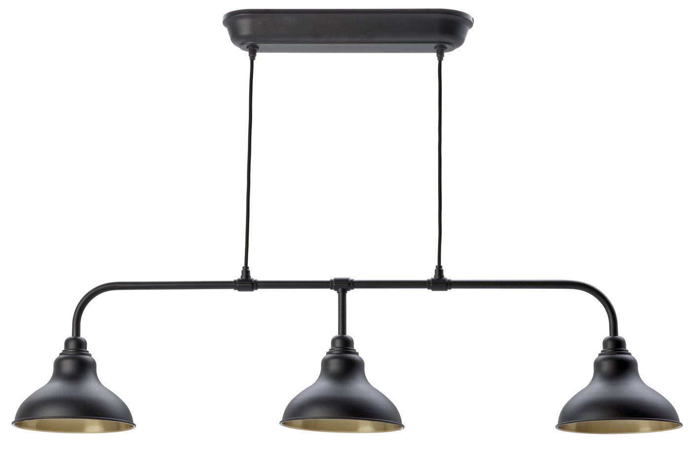 IKEA AGUNNARYD taklampa med 3 lampor, svart, 122 cm