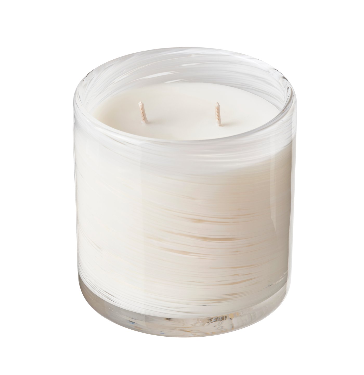 IKEA KRONSÅNGARE doftljus i glas, 2 vekar, vanilj/virvlar vit, 50 tim.
