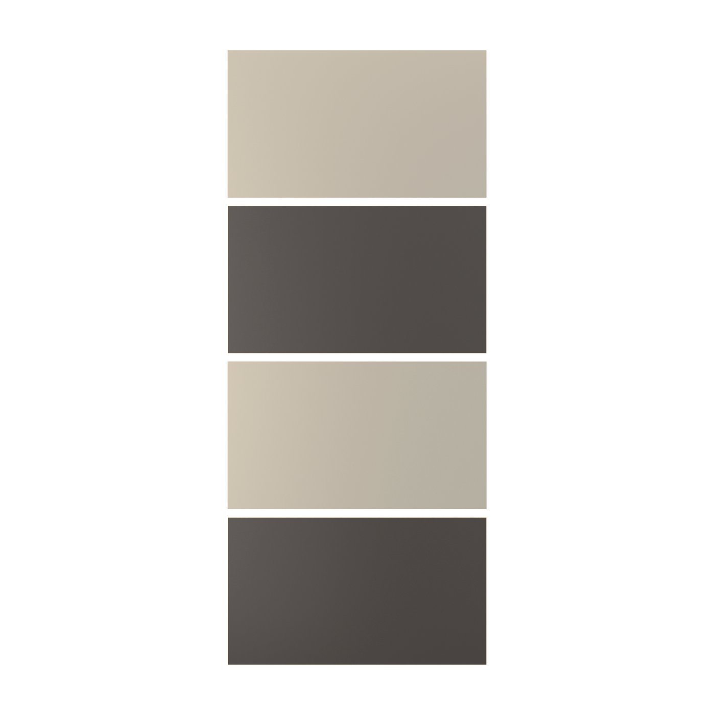 IKEA MEHAMN 4 paneler till ram för skjutdörr, mörkgrå/gråbeige, 100x236 cm