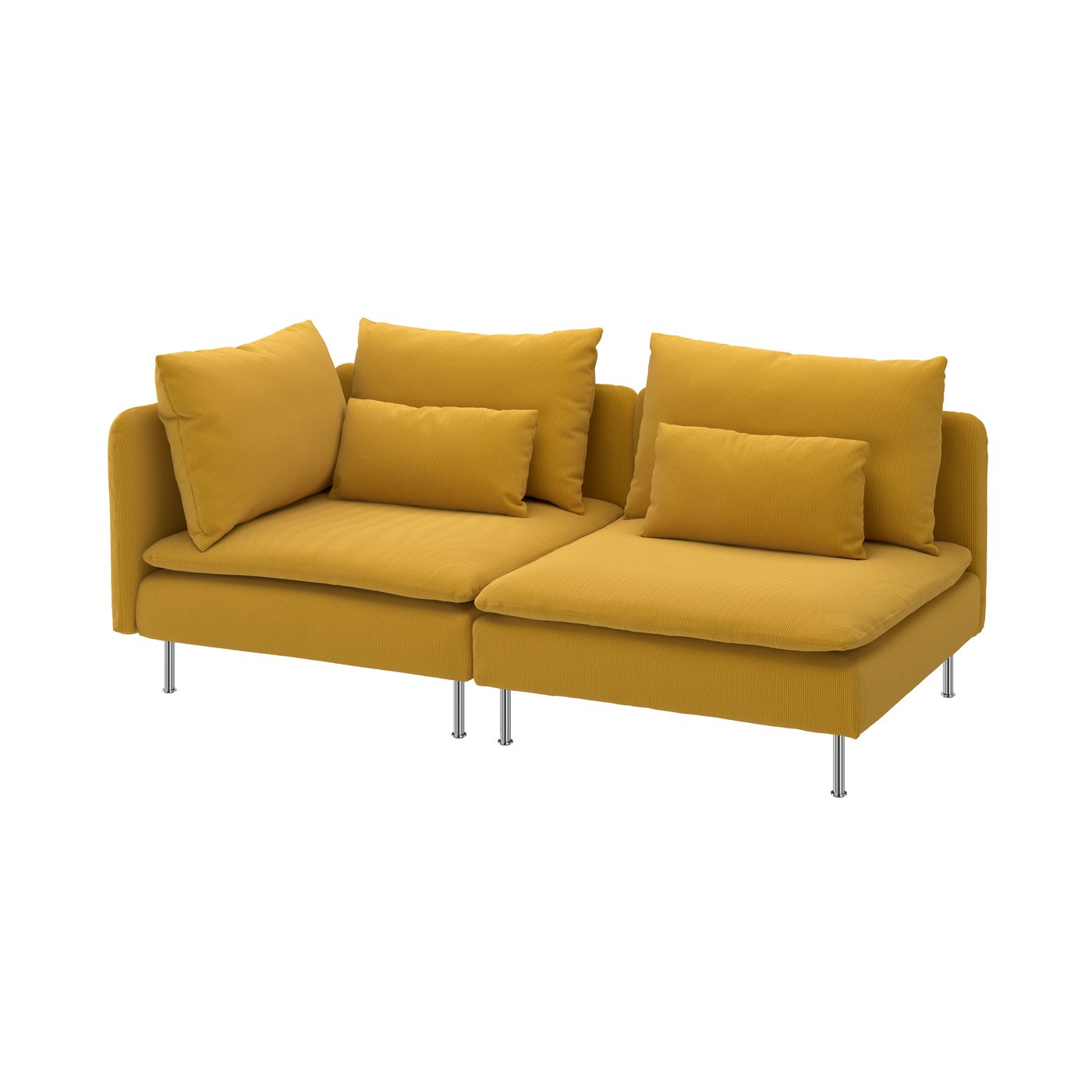 IKEA SÖDERHAMN 3-sitssoffa, med öppet slut/kelinge mörkgul