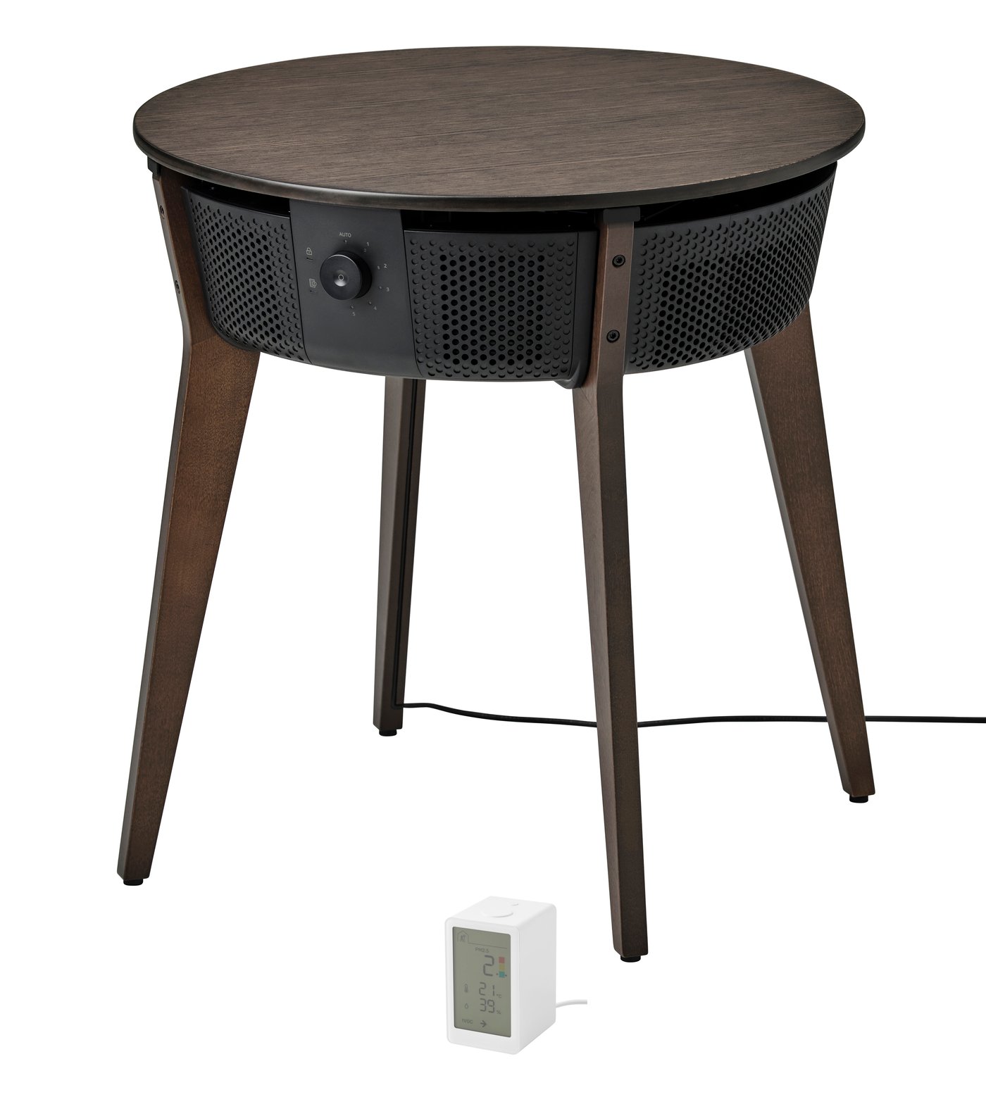 IKEA STARKVIND / VINDSTYRKA luftrenare/luftkvalitetsmätare, betsad ekfaner/mörkbrun smart