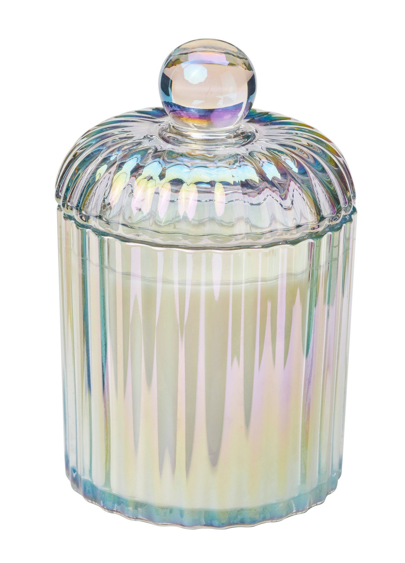 IKEA RÄFFELBJÖRK doftljus i glas m lock/2 vekar, ros & nejlika pärlemofärgad, 50 tim.
