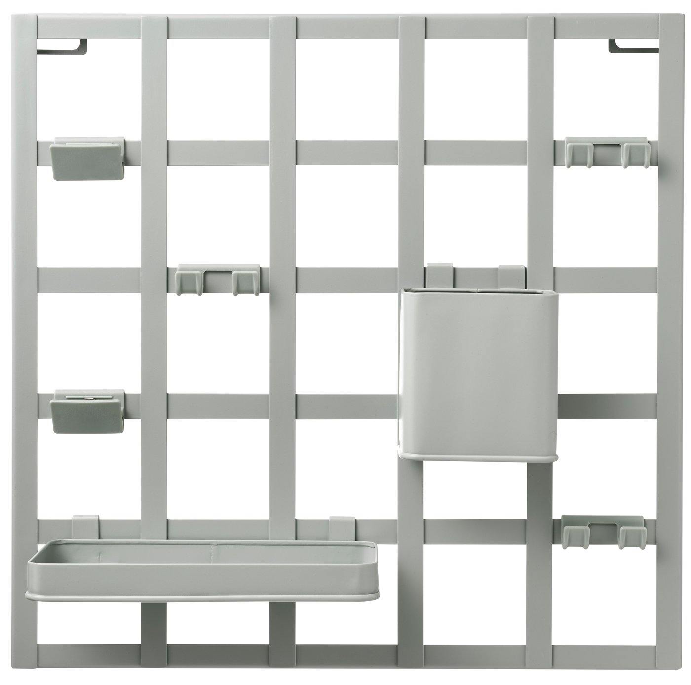 IKEA SNICKRA förvaringstavla, 8 delar, grågrön, 38x38 cm