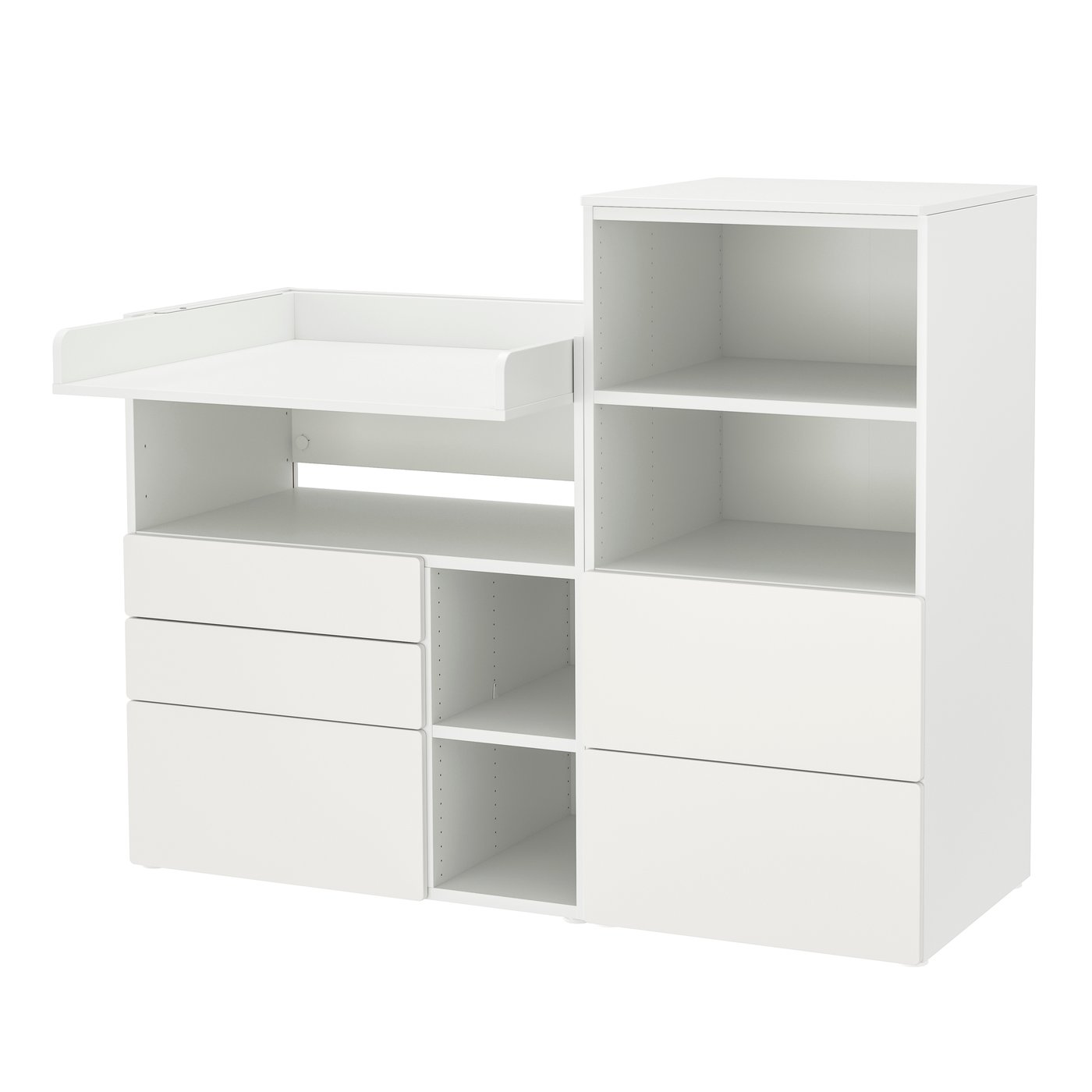 IKEA SMÅSTAD / PLATSA skötbord, vit vit/med bokhylla, 150x79x123 cm