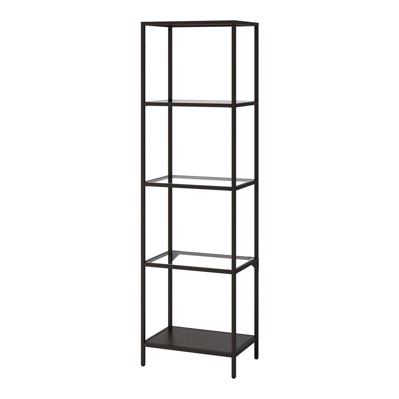 IKEA VITTSJÖ hylla, svartbrun/glas, 51x175 cm
