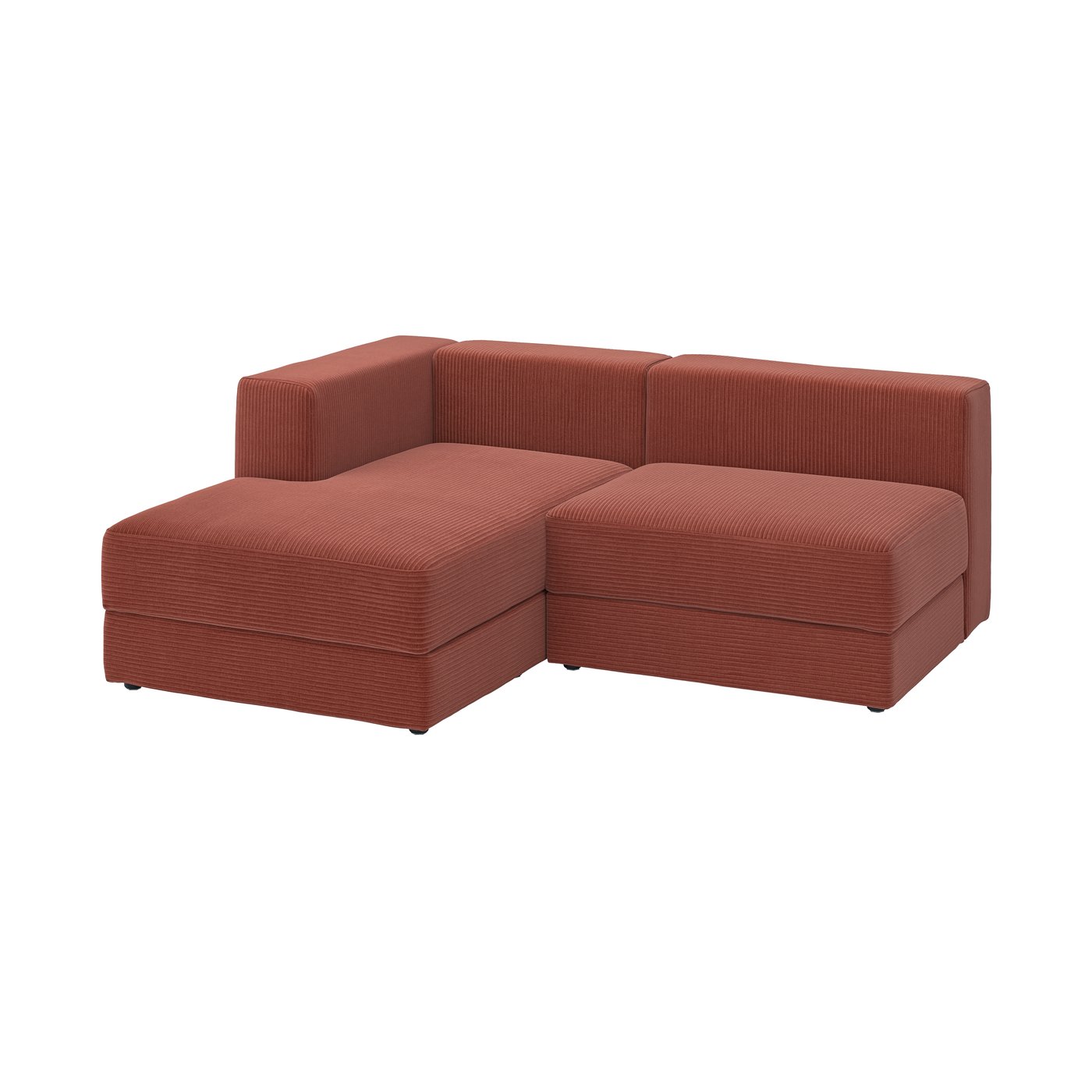 IKEA JÄTTEBO 2,5-sitsig modulsoffa med schäslong, vänster/samsala brunröd