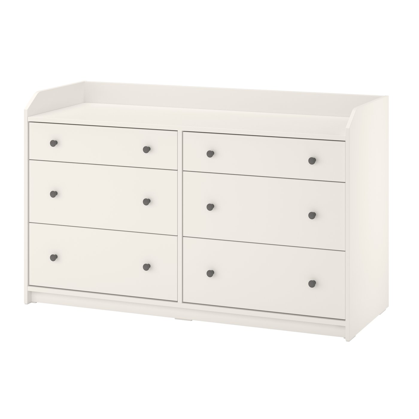 IKEA HAUGA byrå med 6 lådor, vit, 138x46x84 cm
