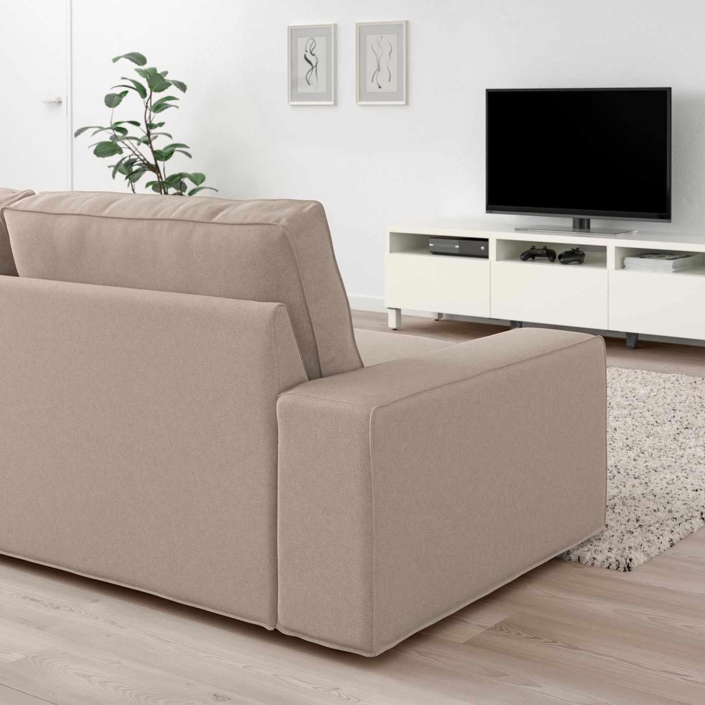 IKEA KIVIK 3-sitssoffa, tallmyra beige