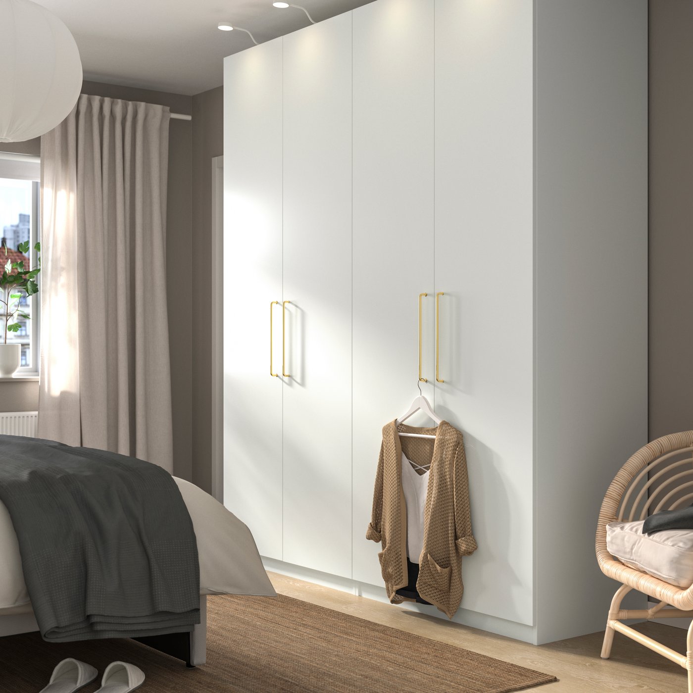 IKEA PAX / FORSAND garderob, vit/vit, 200x60x236 cm