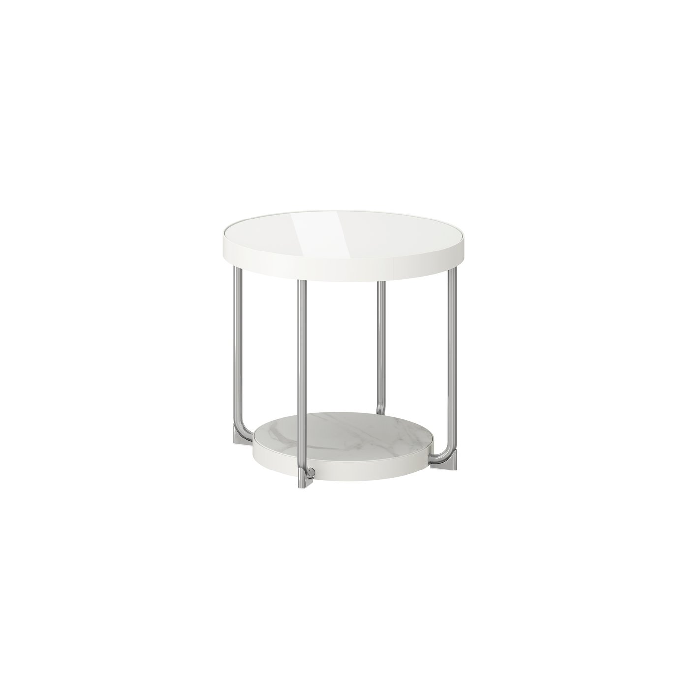IKEA FRÖTORP sidobord, vit förkromad/vit glas, 48 cm