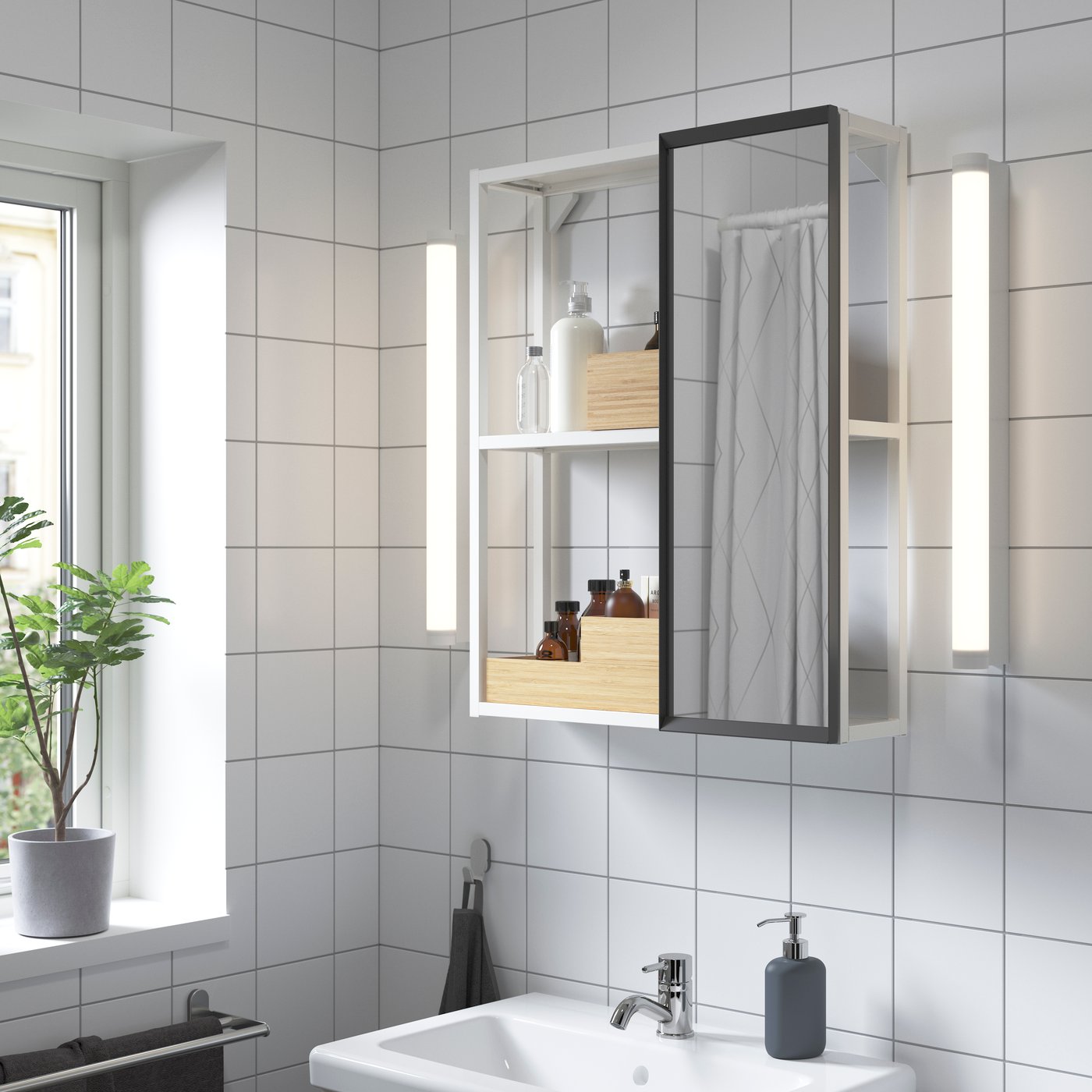 IKEA ENHET spegelskåp, vit, 60x17x75 cm