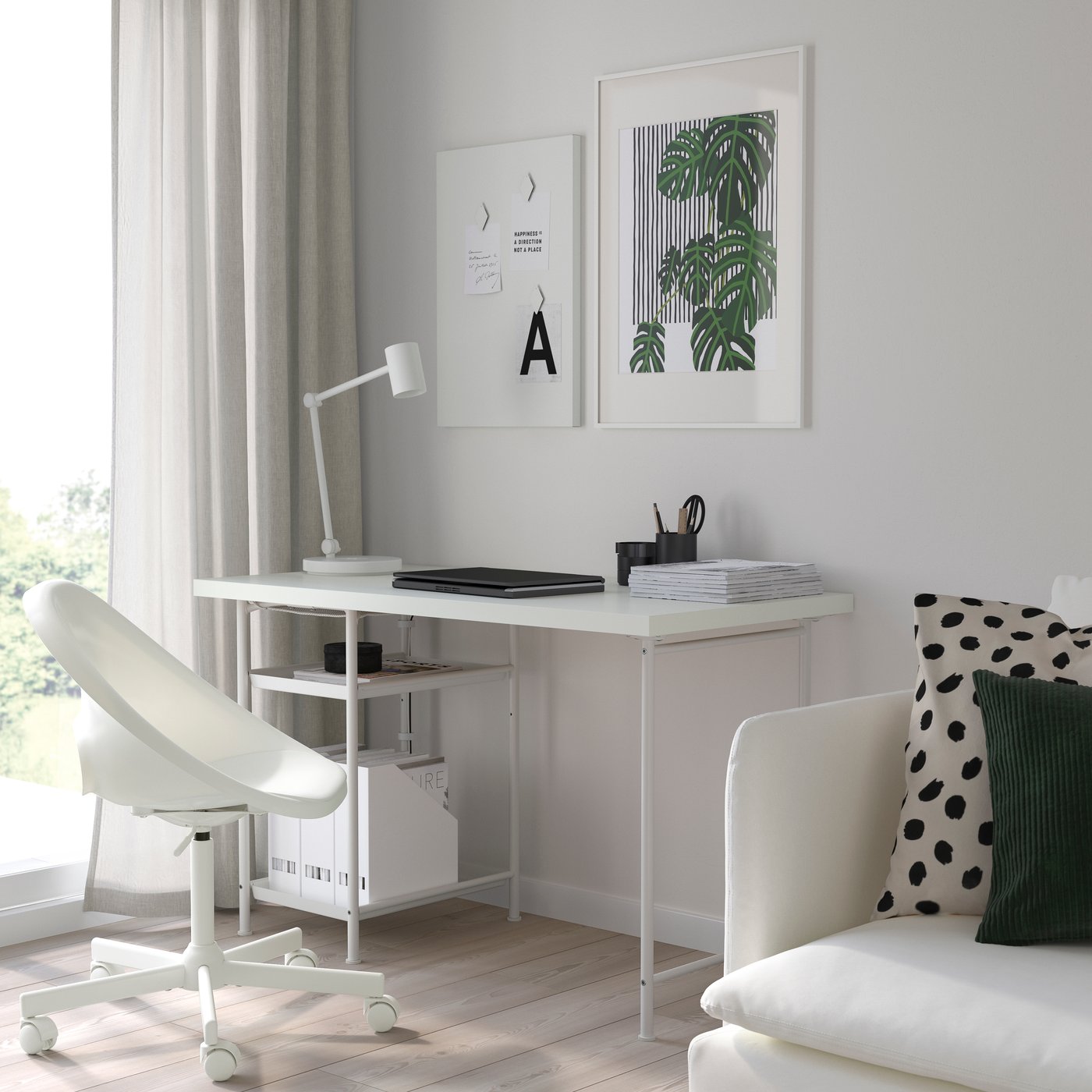 IKEA LAGKAPTEN / SPÄND skrivbord, vit, 120x60 cm