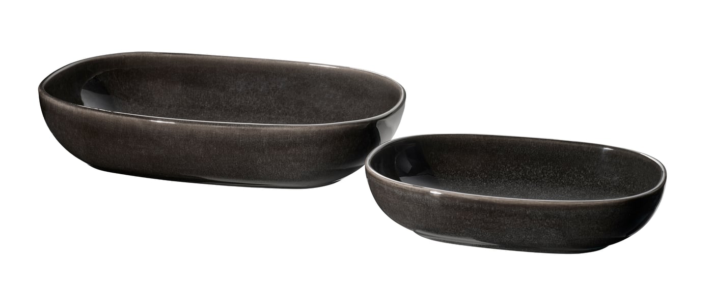 IKEA GLADELIG ugnsform set om 2, mörkgrå