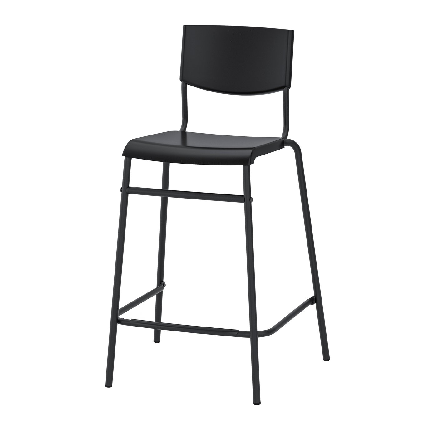 IKEA STIG barstol, bänkhöjd svart/svart, 63 cm