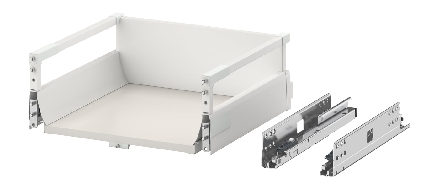 IKEA EXCEPTIONELL låda, medium med tryck-öppna, vit, 40x37 cm