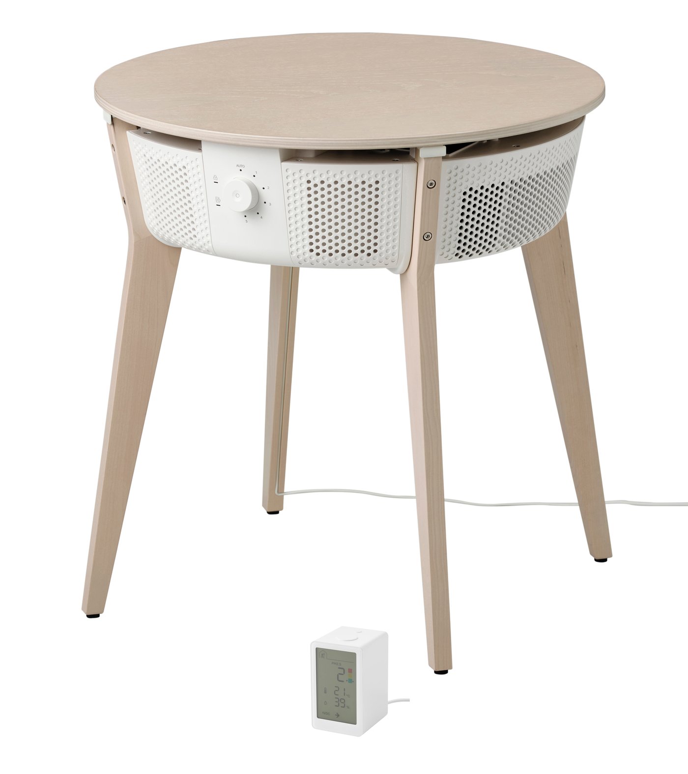 IKEA STARKVIND / VINDSTYRKA luftrenare/luftkvalitetsmätare, betsad ekfaner/vit smart