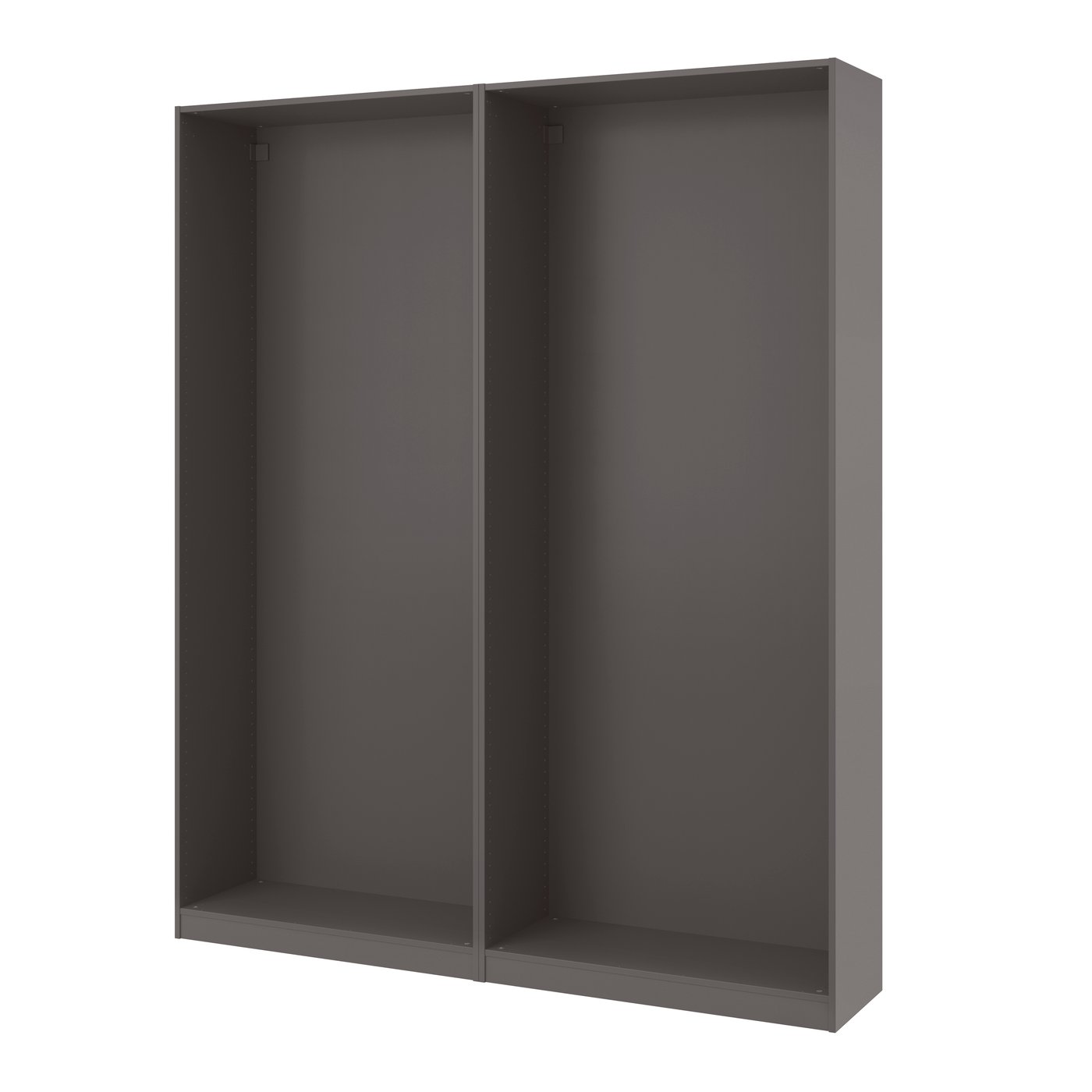 IKEA PAX 2 garderobsstommar, mörkgrå, 200x35x236 cm