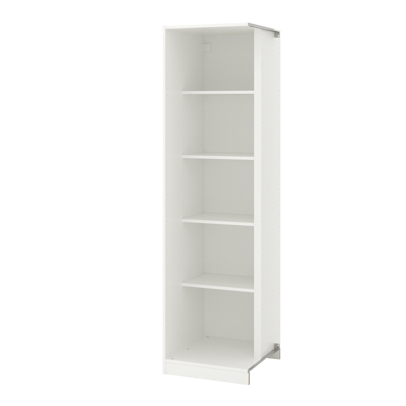 IKEA PAX påbyggnadsdel hörn med 4 hyllor, vit, 53x58x201 cm