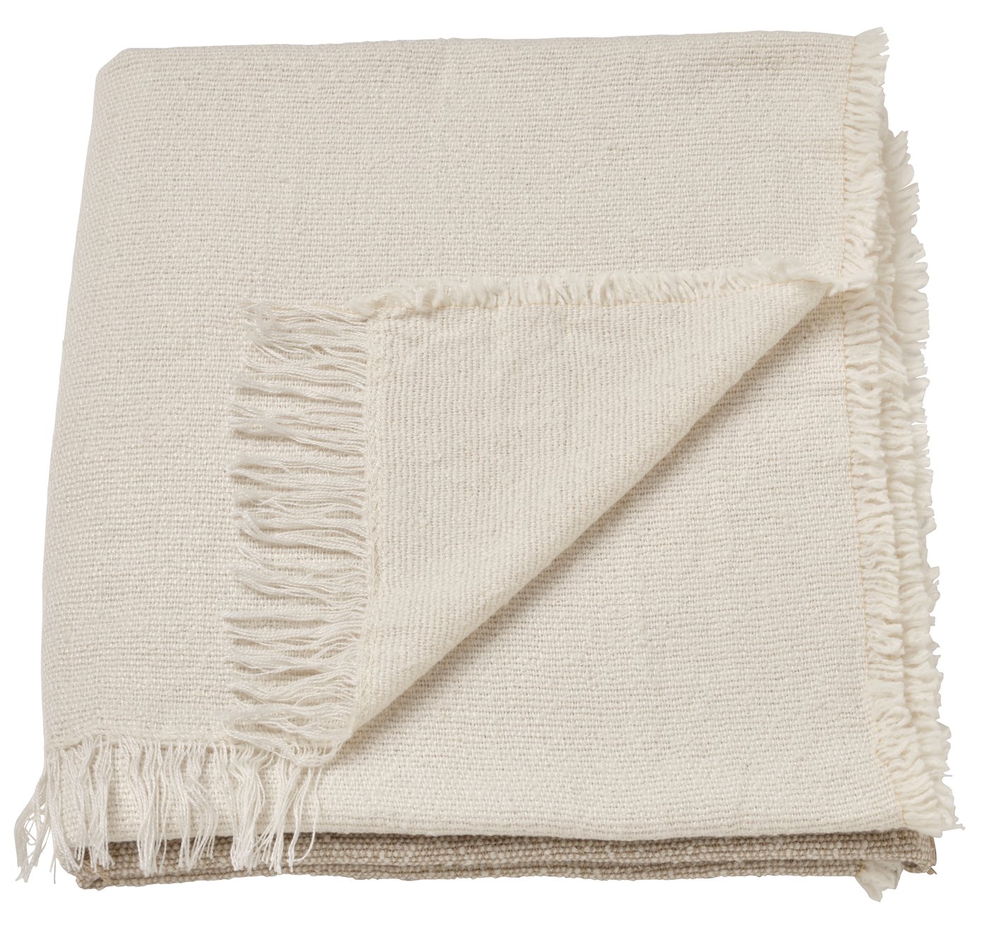 IKEA GUNNEMOR pläd, off-white/gråbeige, 130x170 cm