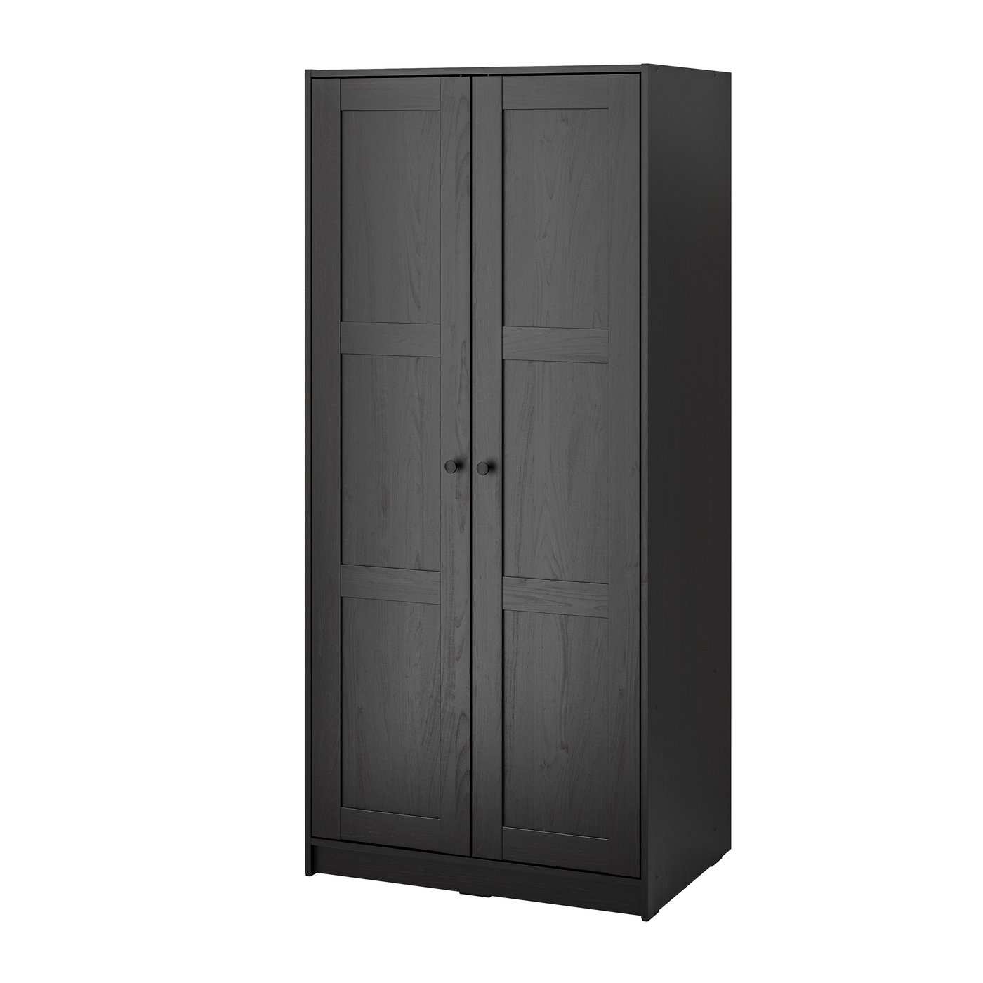 IKEA RAKKESTAD garderob med 2 dörrar, svartbrun, 79x176 cm