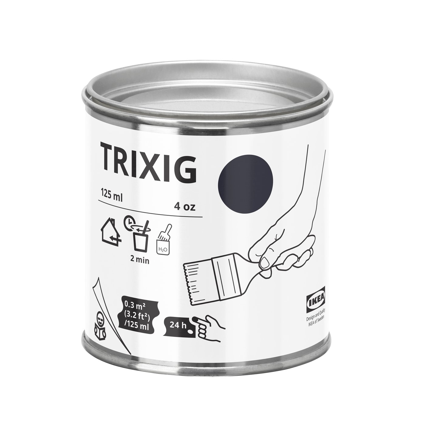IKEA TRIXIG färg, svart, 125 ml