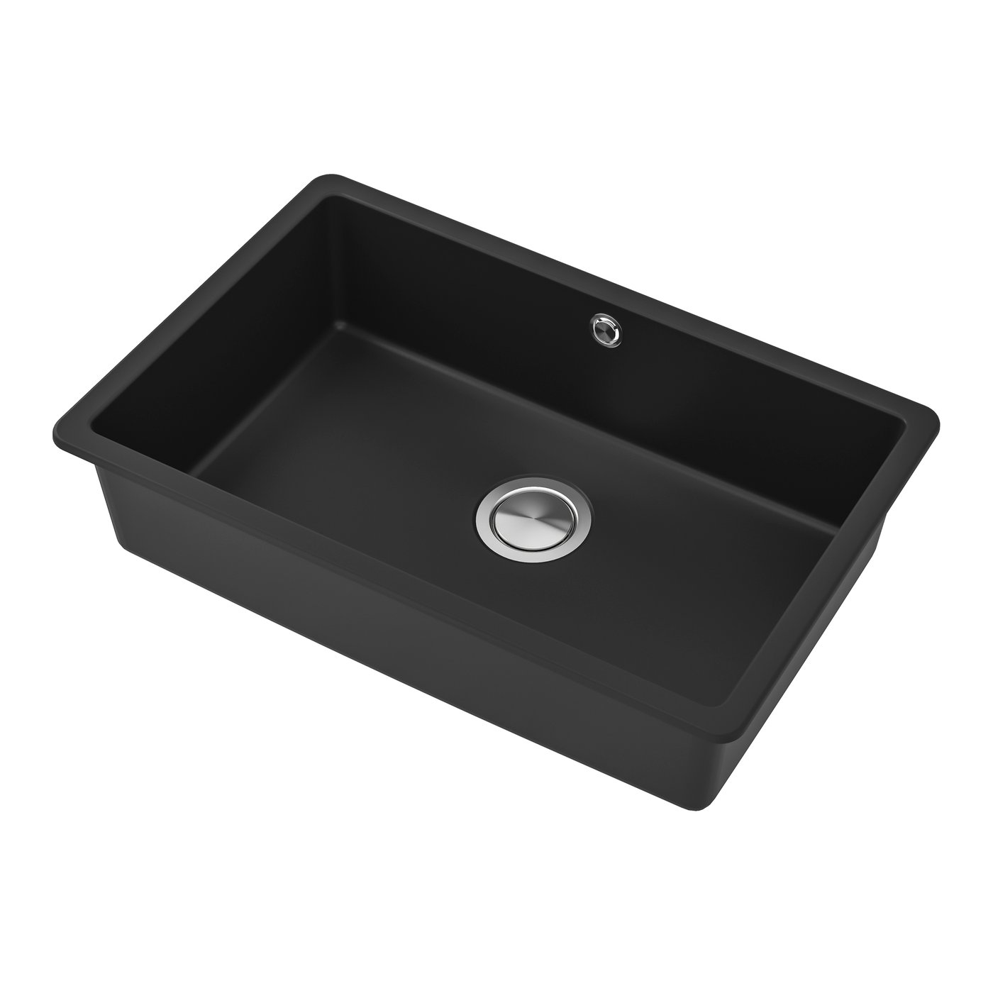 IKEA KILSVIKEN underlimmad diskho, 1 ho, svart kvartskomposit, 72x46 cm, inbyggnadsdiskho