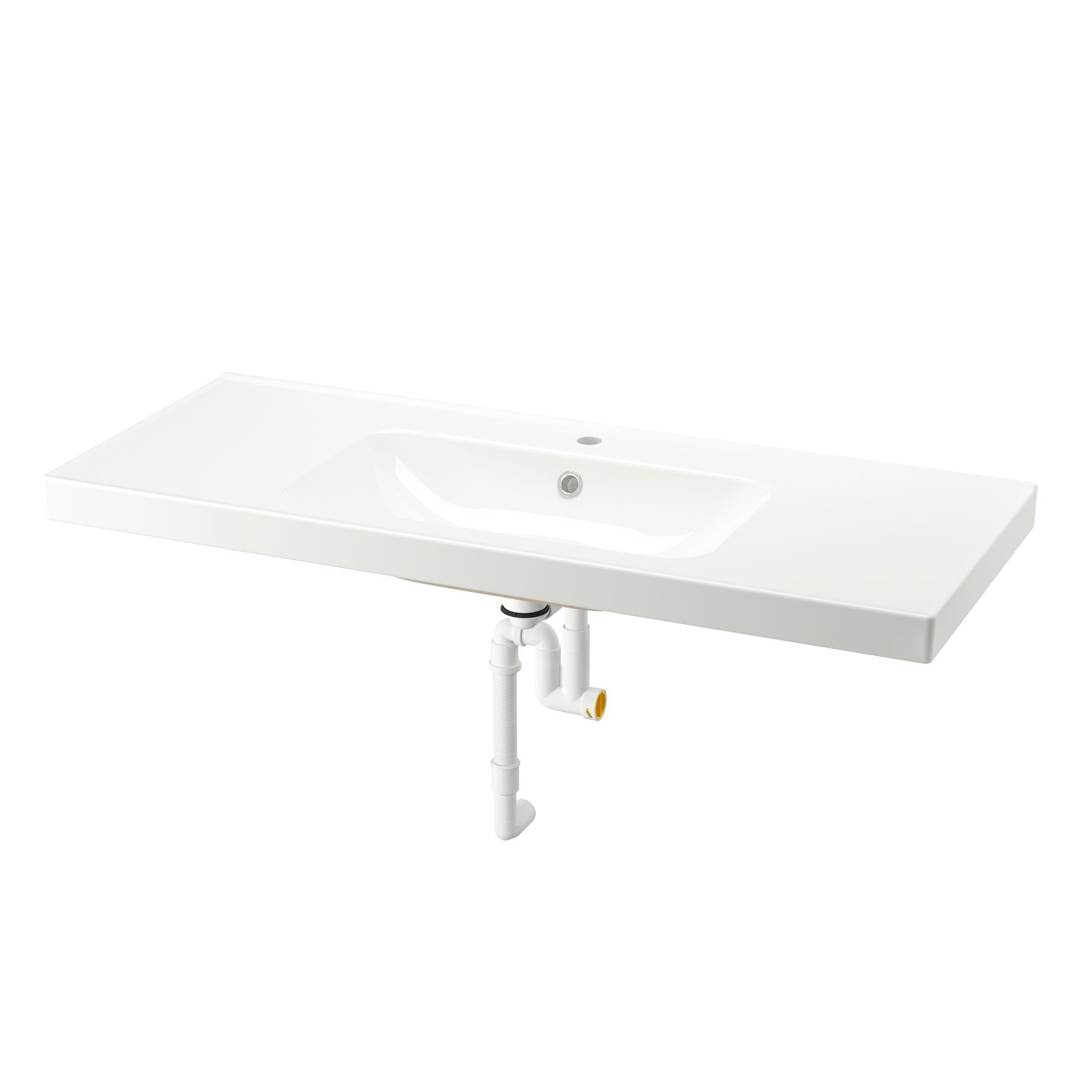 IKEA ORRSJÖN tvättställ med vattenlås, vit, 122x49 cm