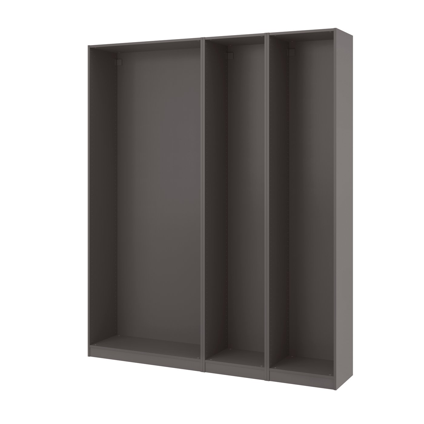 IKEA PAX 3 garderobsstommar, mörkgrå, 200x35x236 cm