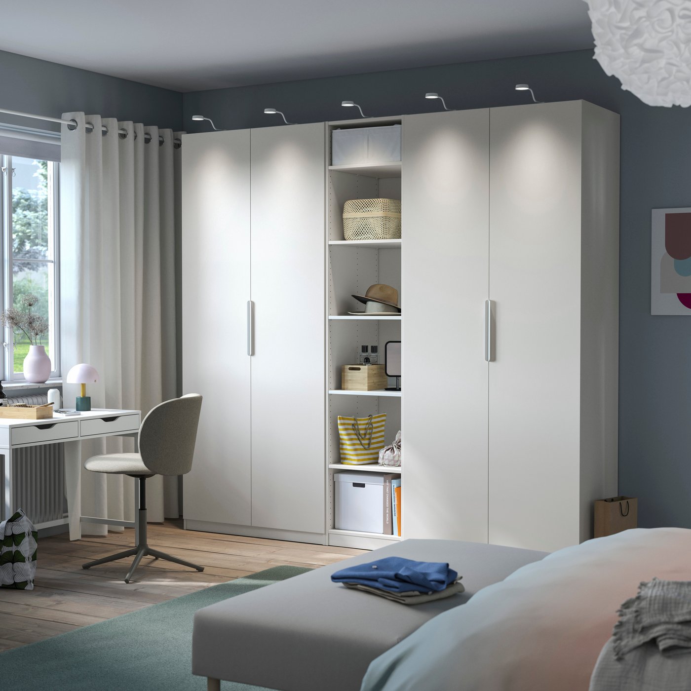 IKEA PAX / FORSAND garderob, vit/vit, 250x60x236 cm