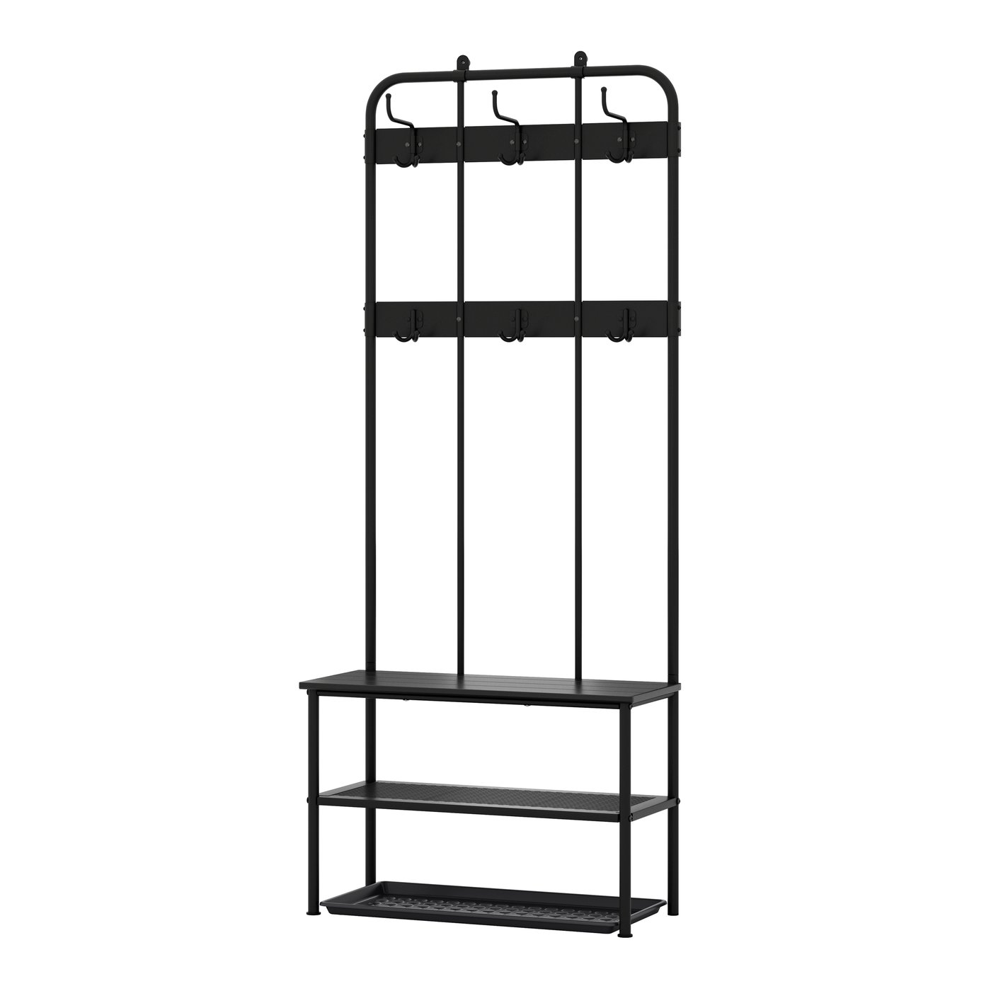 IKEA NIPÅSEN / BAGGMUCK hallmöbler, set om 2, svart/grå