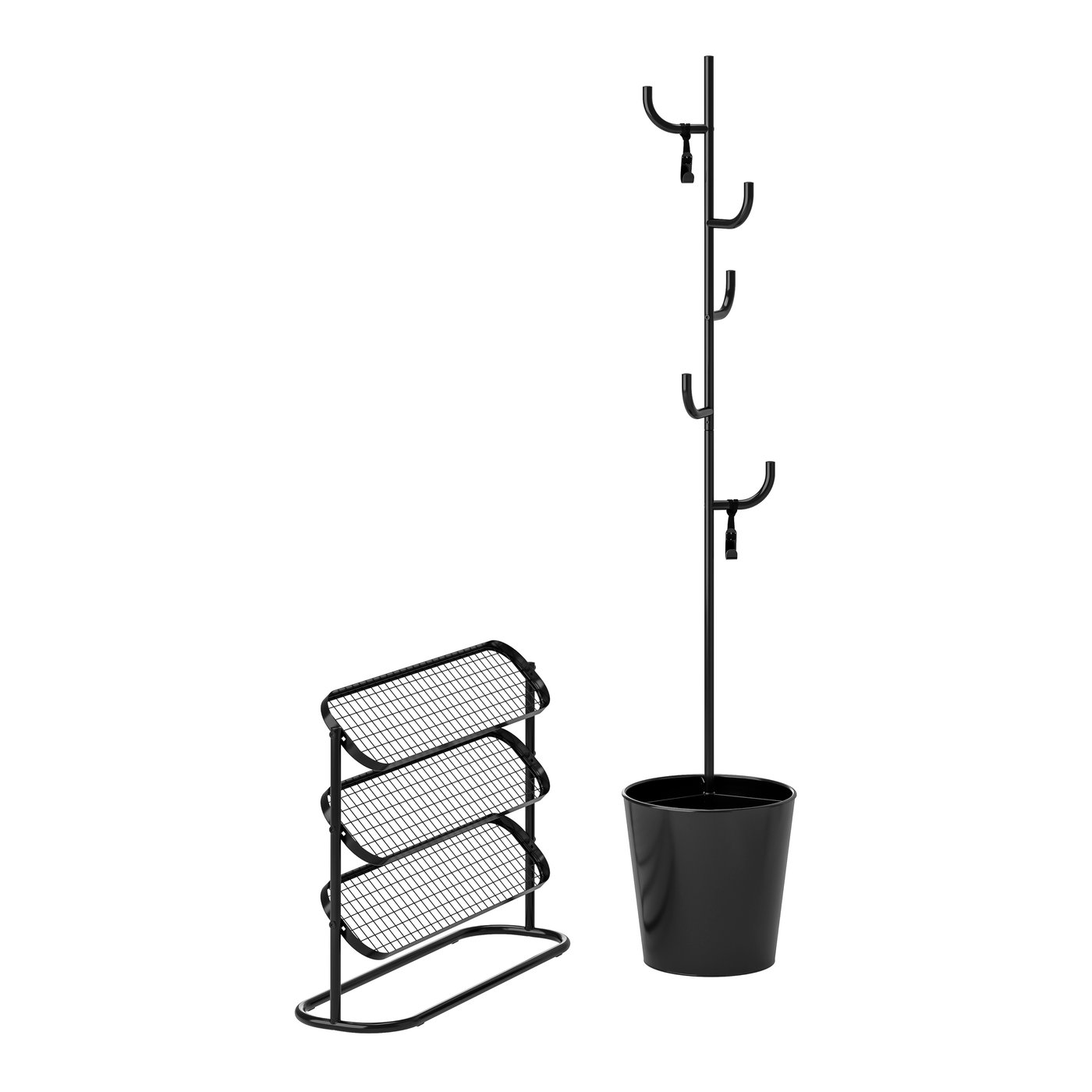 IKEA ÄLGANÄS hallmöbler, set om 2, svart