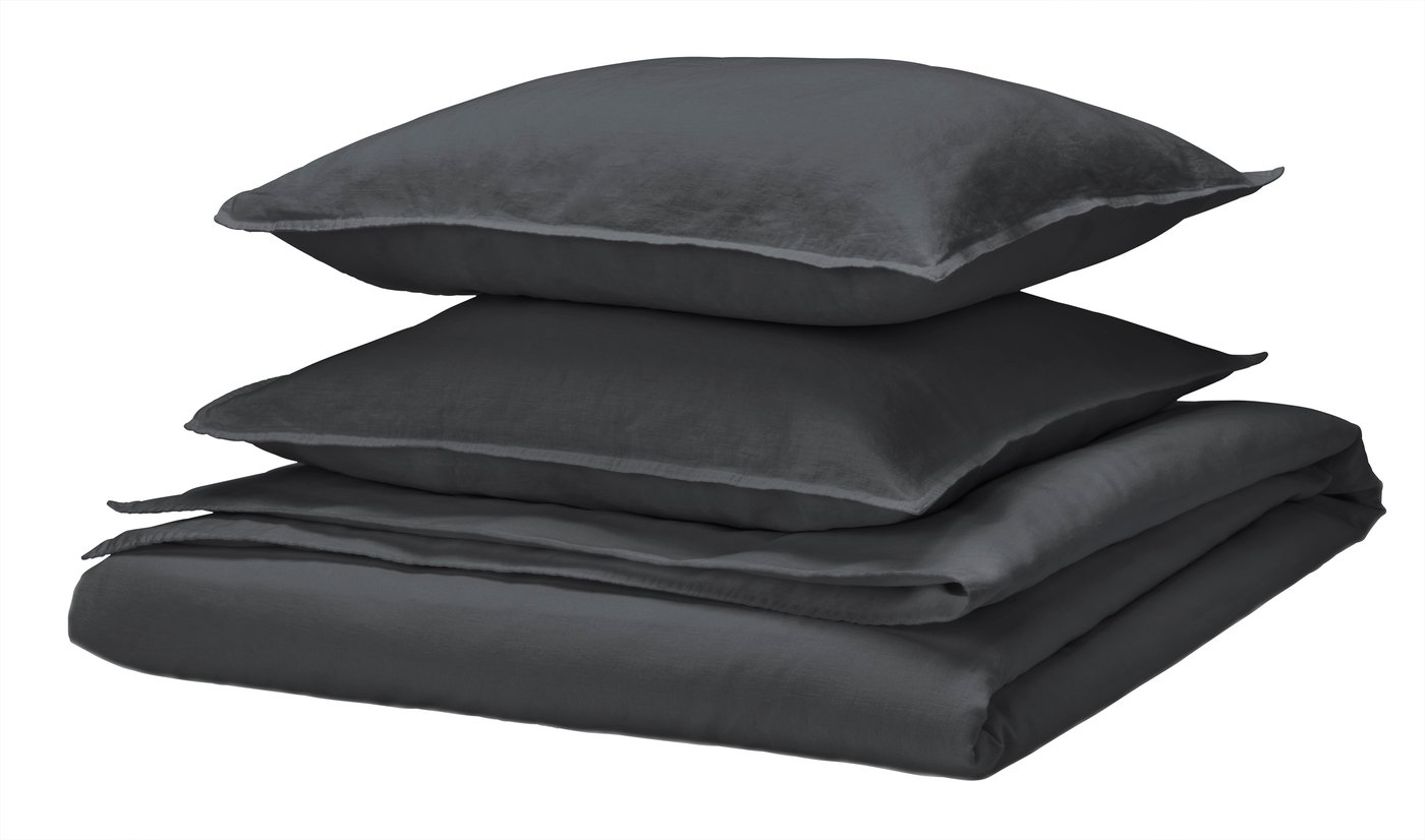 IKEA RUNDHAGTORN påslakan 2 örngott, antracit, 240x220/50x60 cm