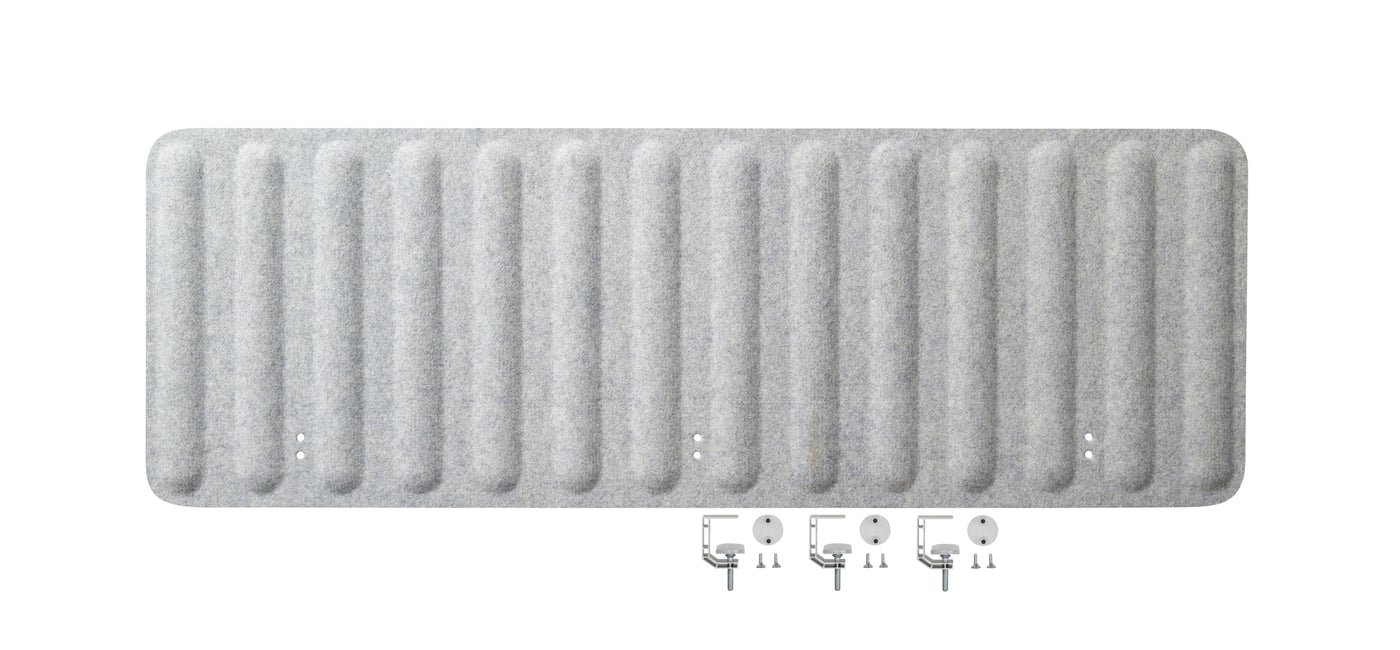 IKEA EILIF avskärmning för skrivbord, grå, 140x48 cm