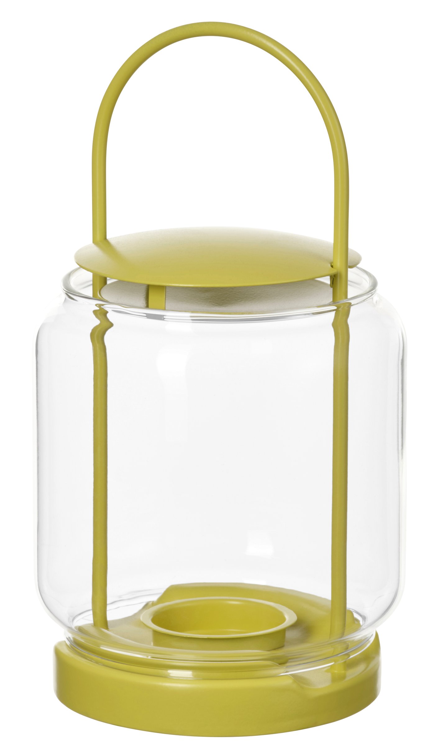 IKEA TOFSAND lykta för värmeljus, in/utomhus, gul, 21 cm