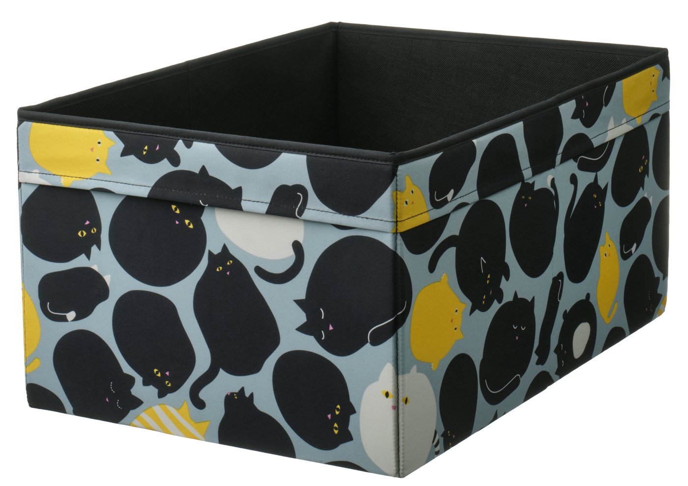 IKEA SKÅJARE låda, svart/blå, 53x37x26 cm