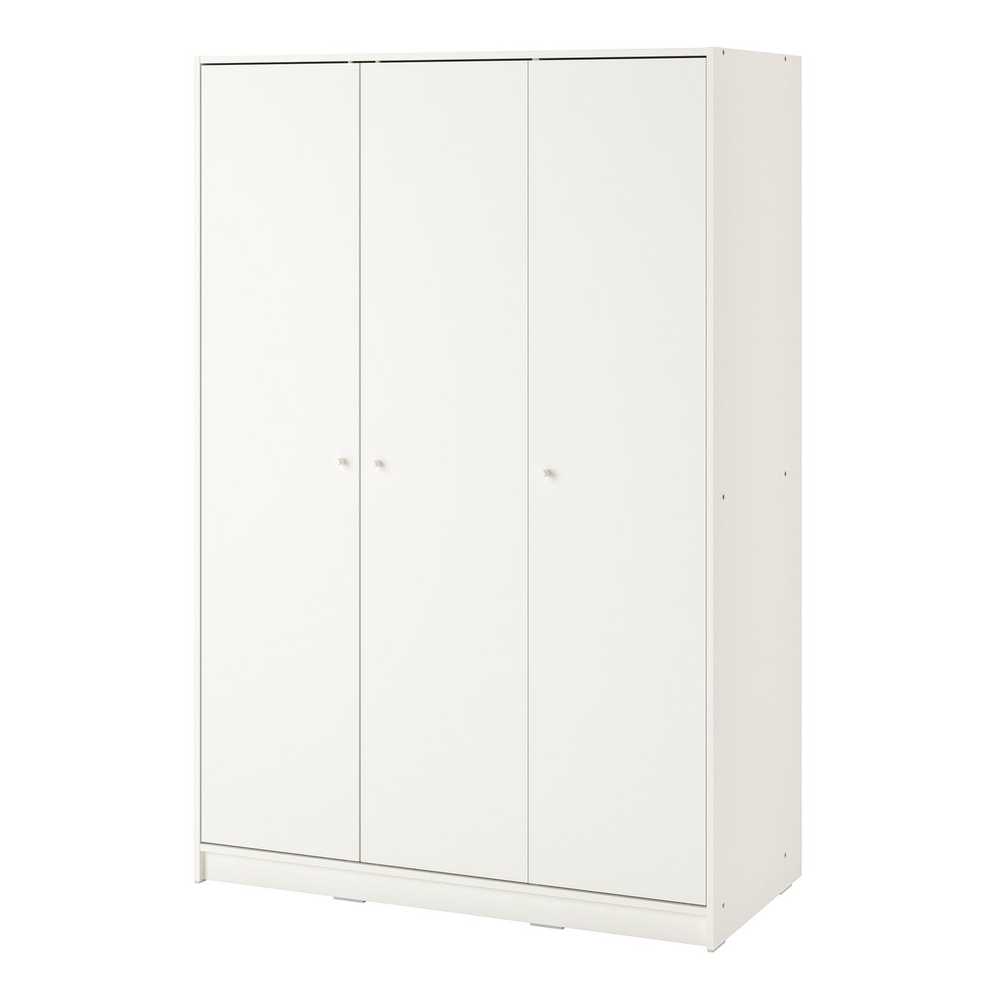 IKEA KLEPPSTAD garderob med 3 dörrar, vit, 117x55x176 cm